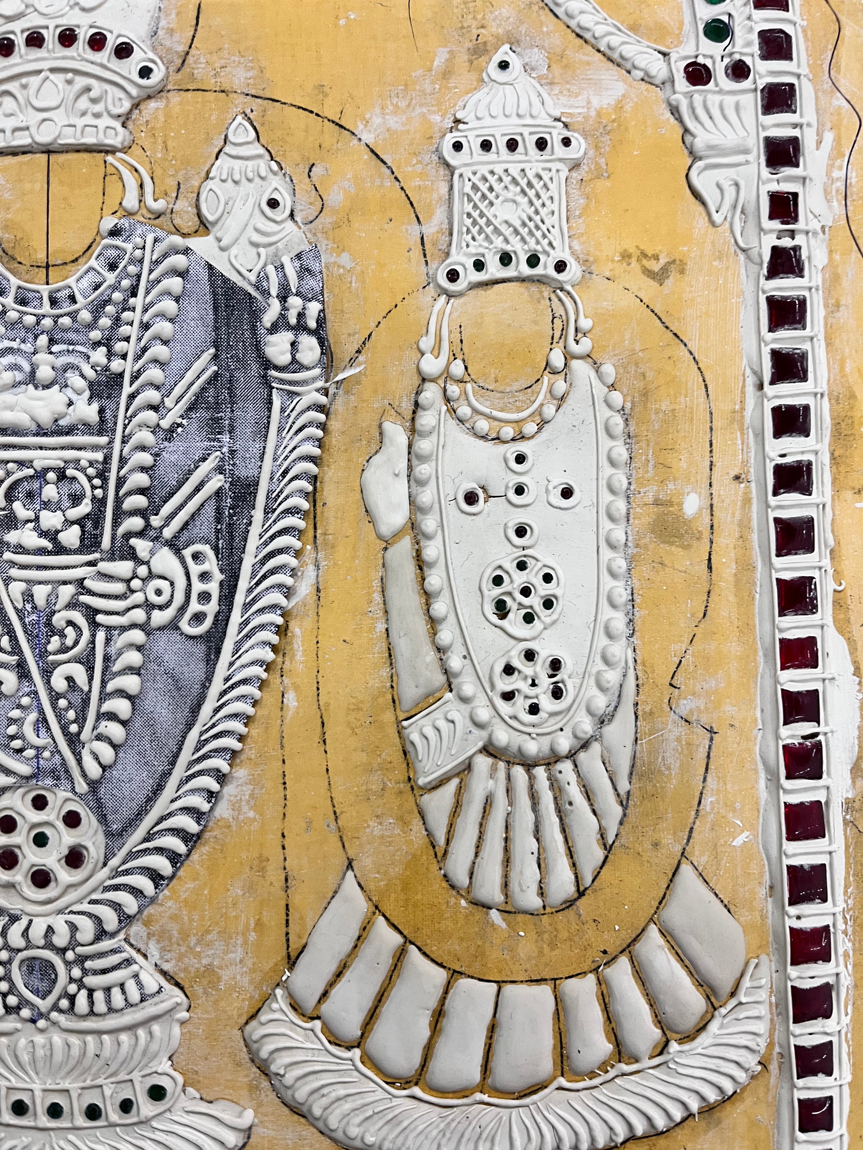 Perumal sridevi BhuDevi Tanjore muck board 12x15 (15 days delivery time)