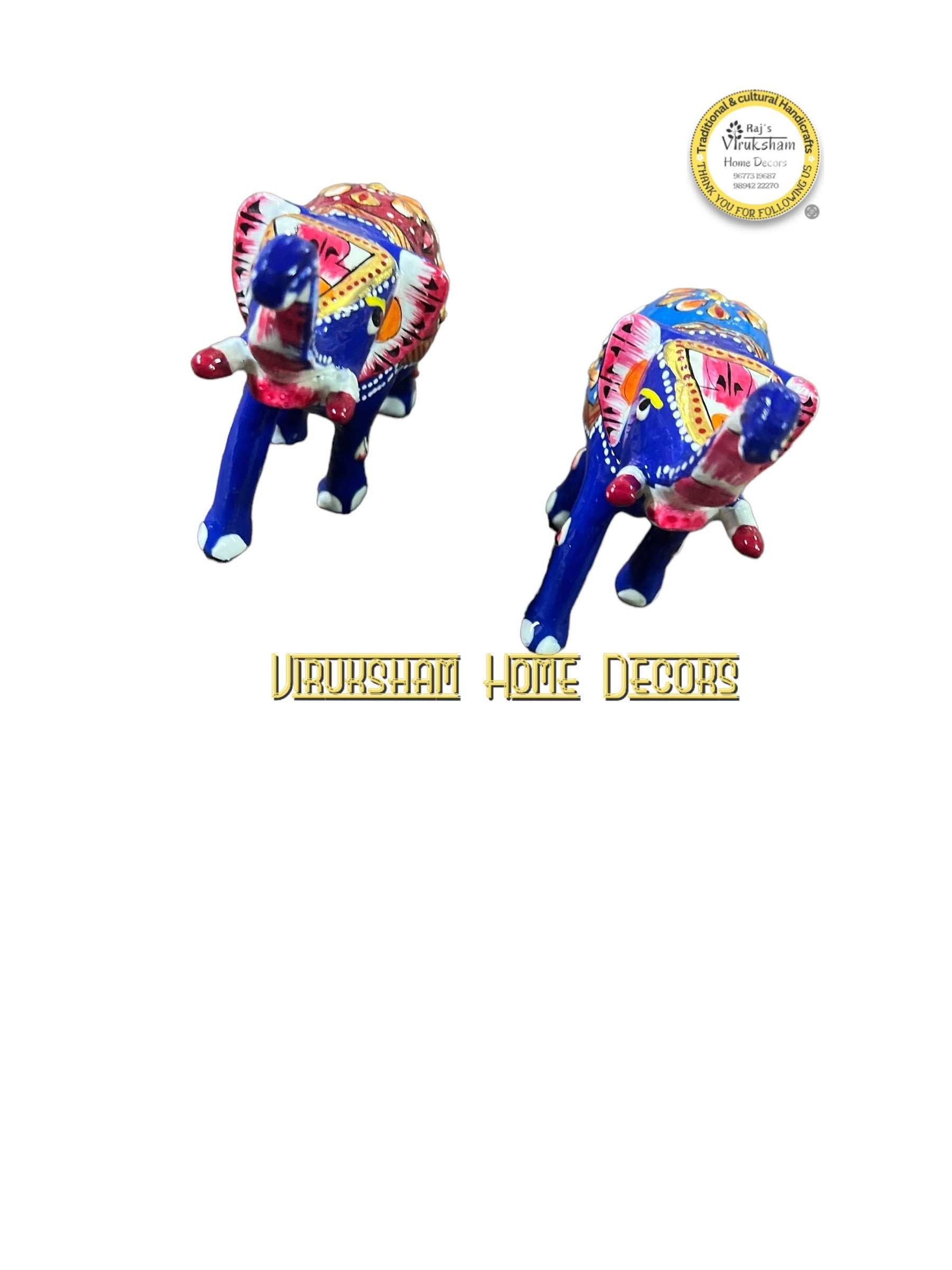 Meenakari metal elephant - MME 703