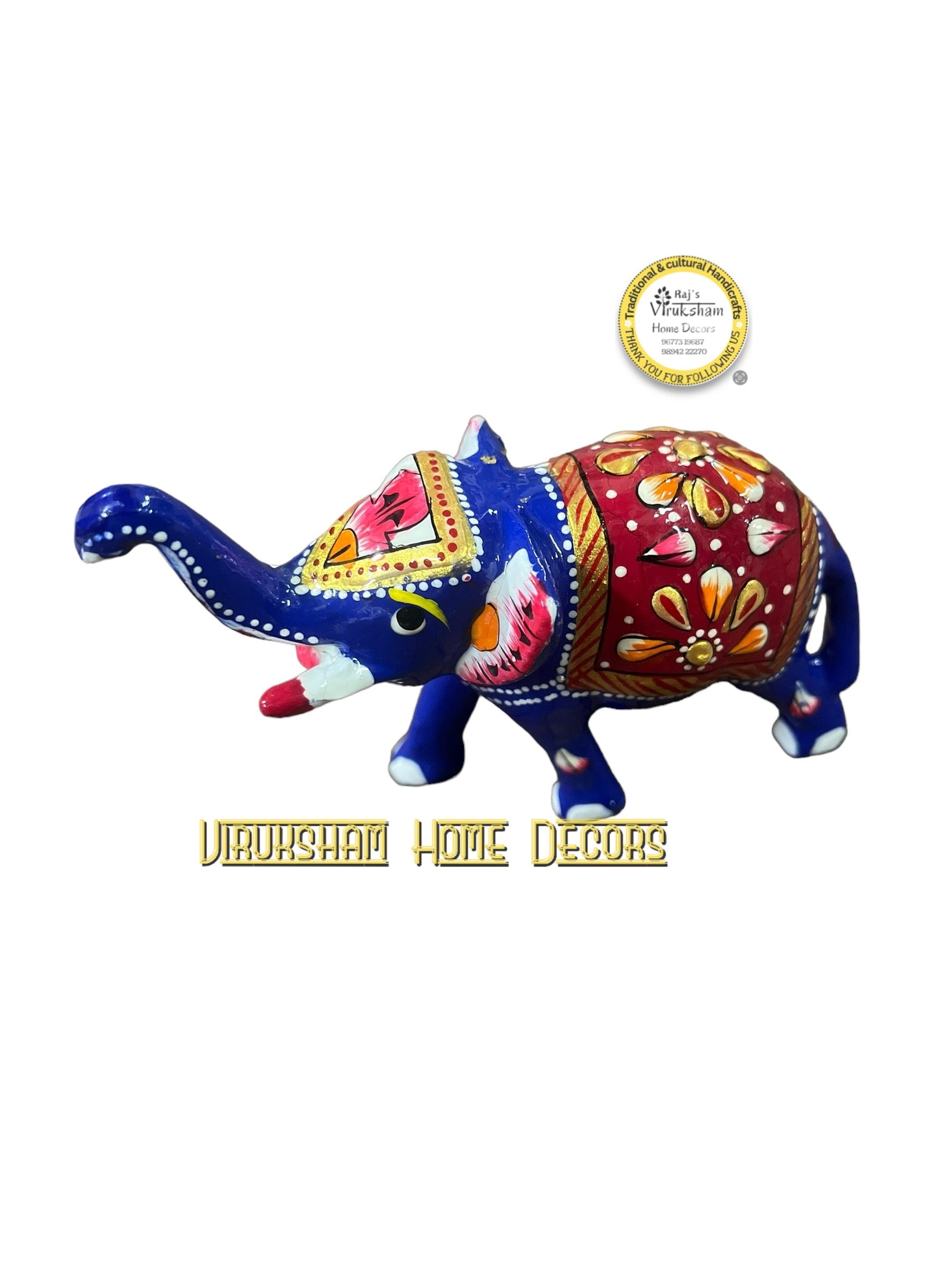 Meenakari metal elephant - MME 703