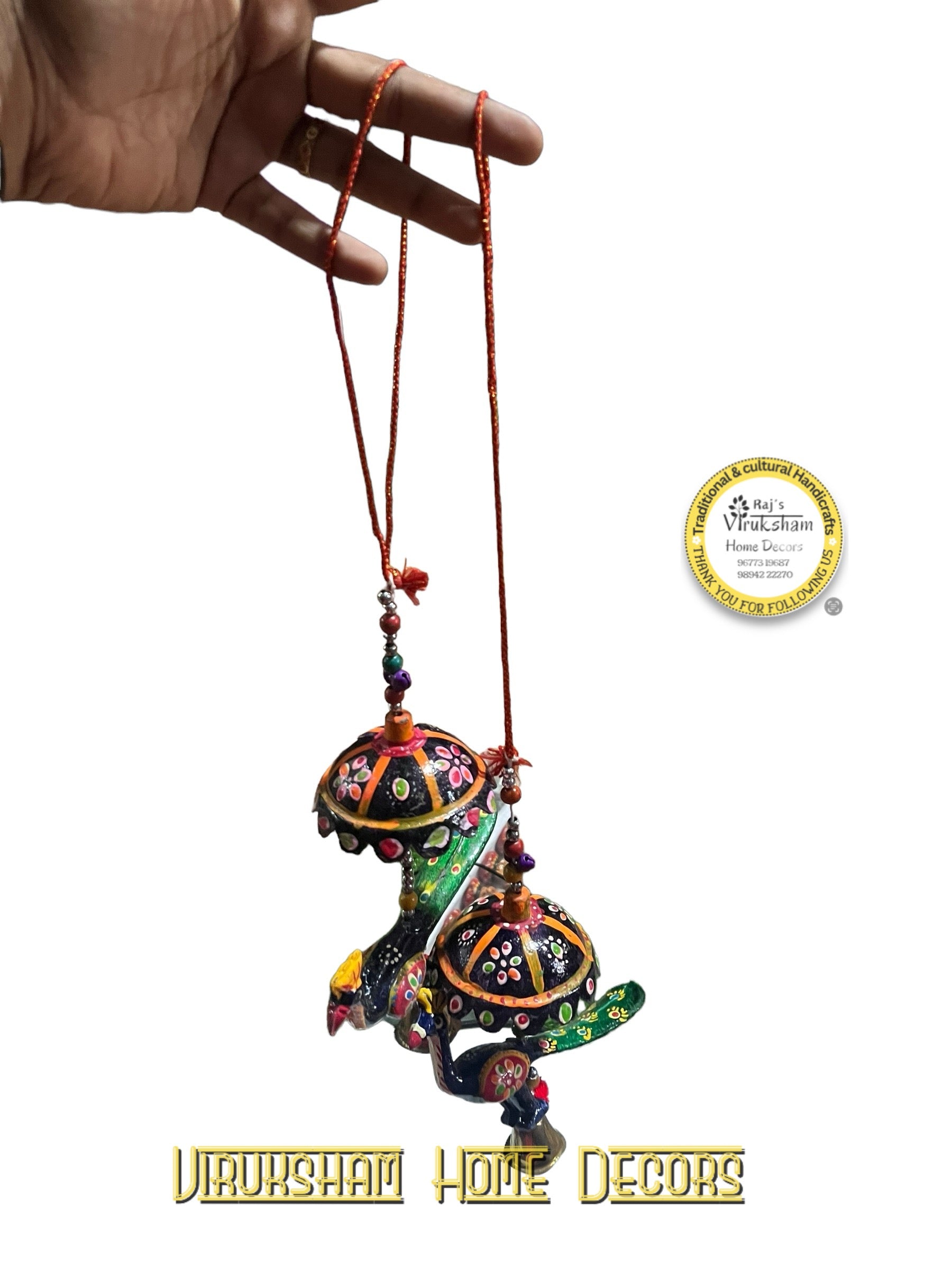 Peacock wind chime (wood) - WPW