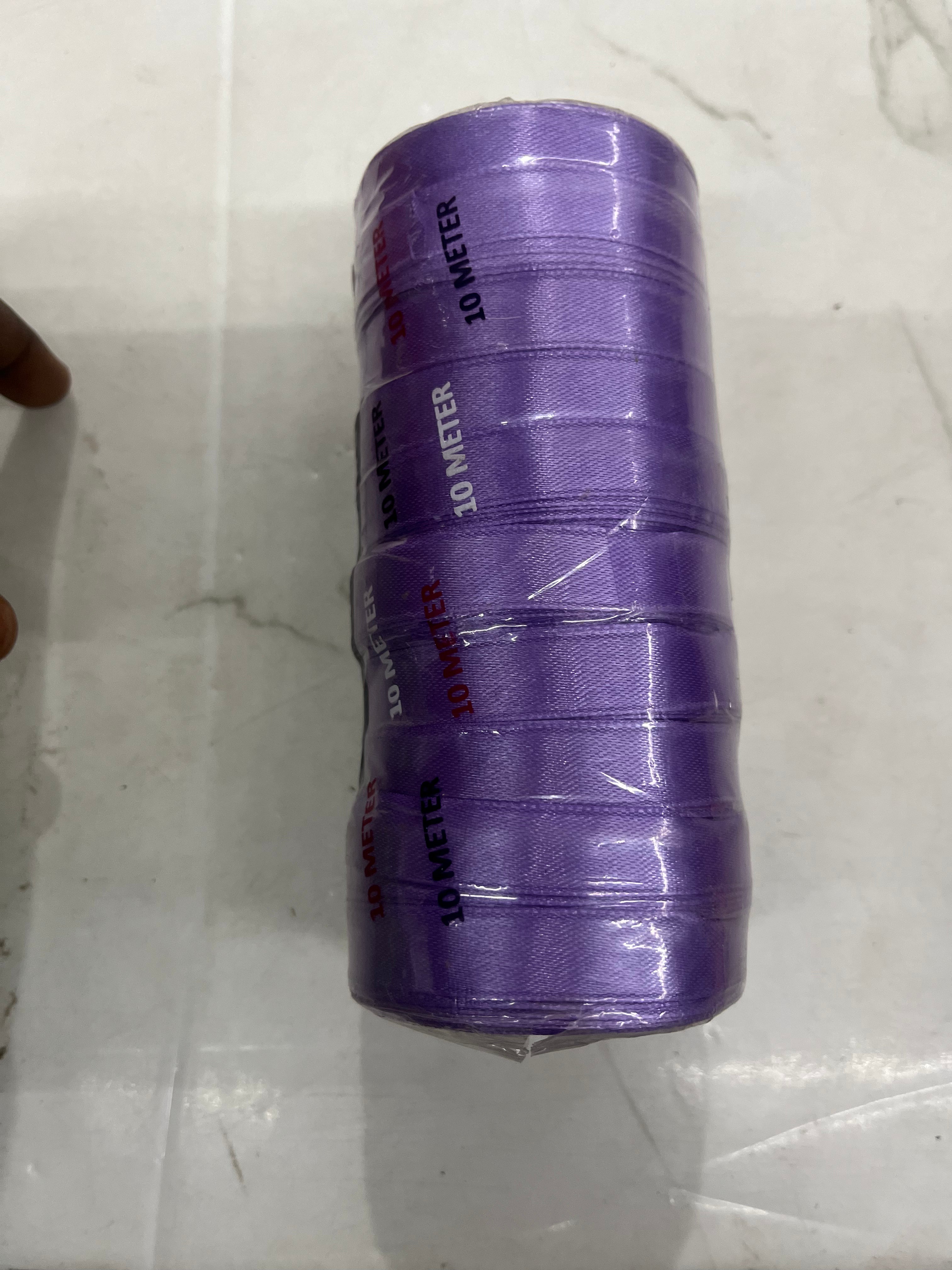 Satin ribbon -half inch 10 metres assorted colours 10pc roll