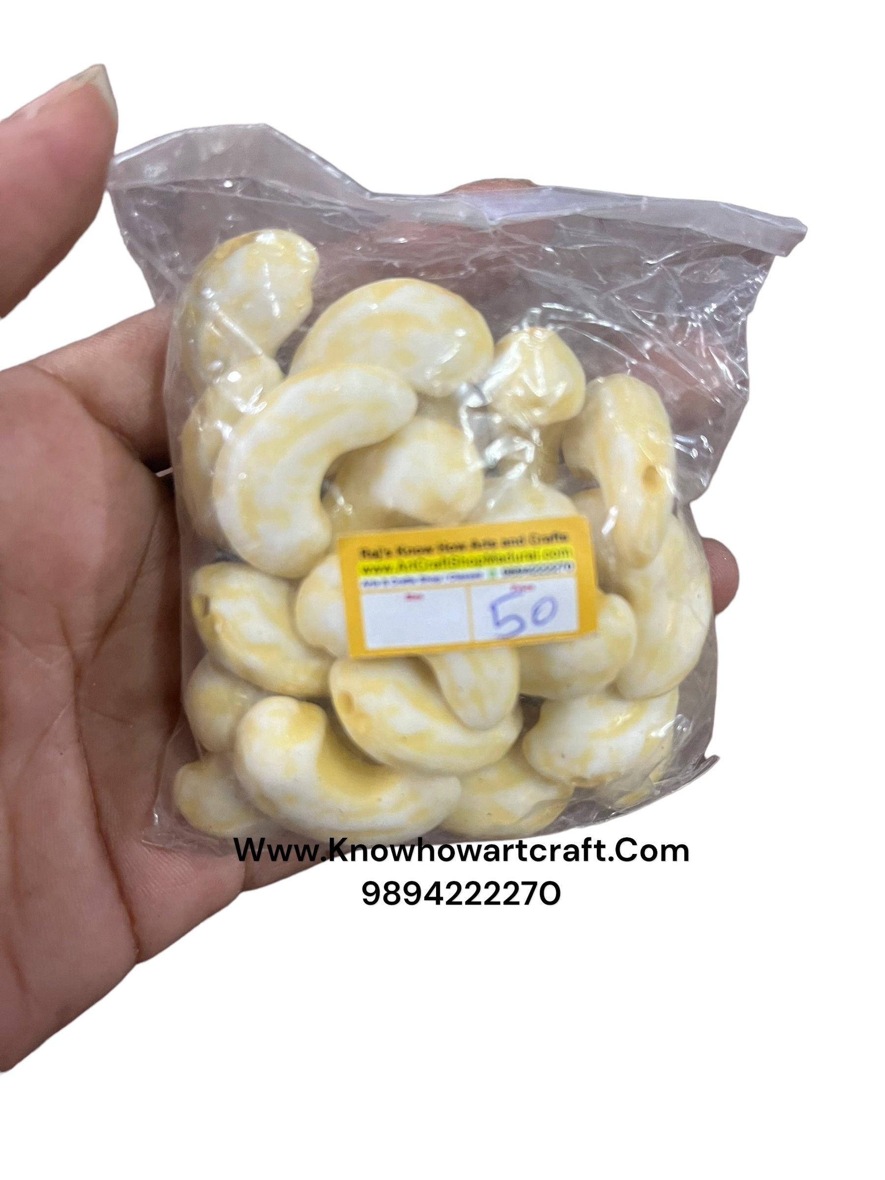 Cashew beads 50g in a pack