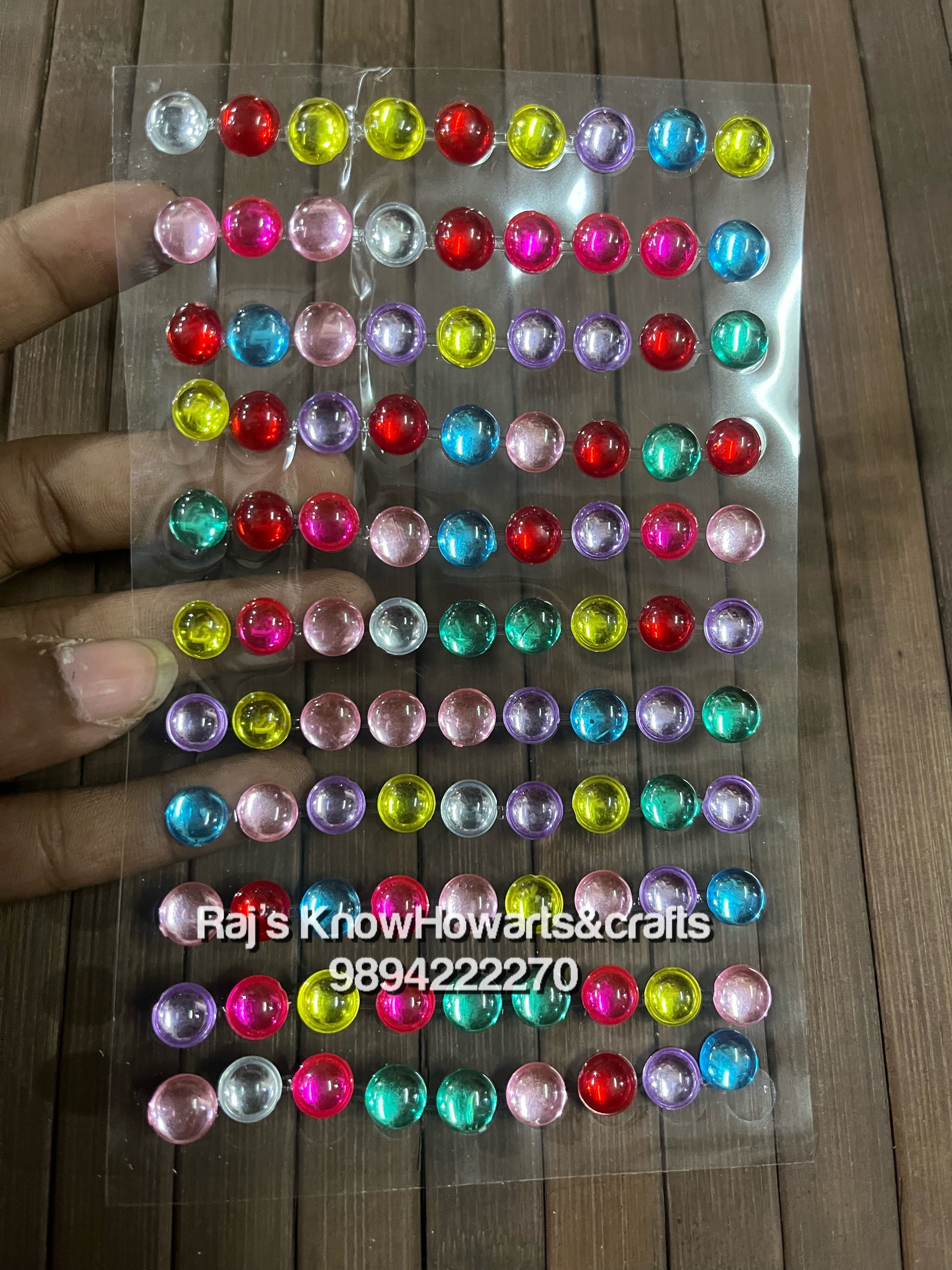 Multicolour round shape stone stickers