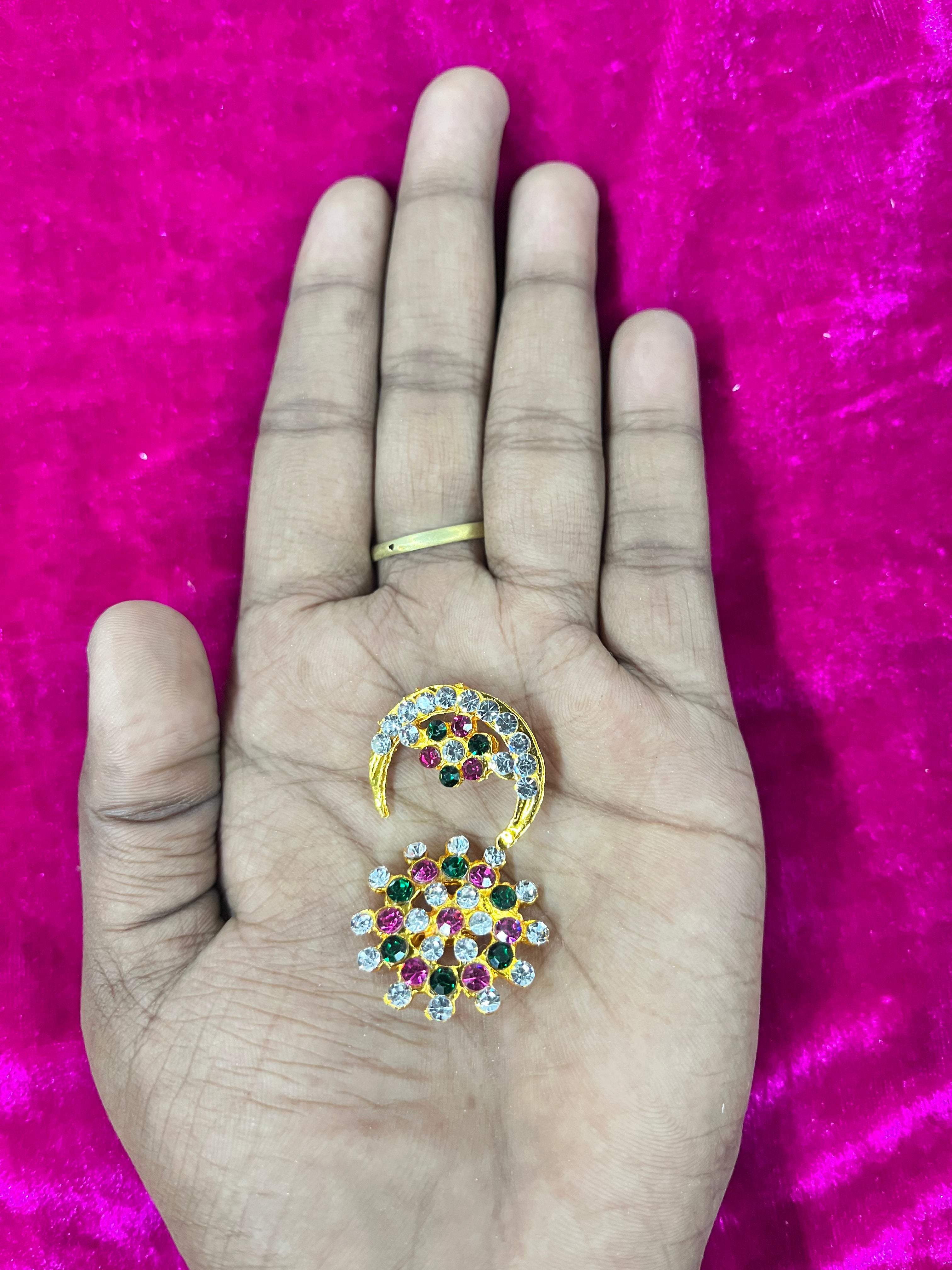 Chandra suriya pirai colour stone fixed medium 2pc set Goddess jewellery -1piece pack