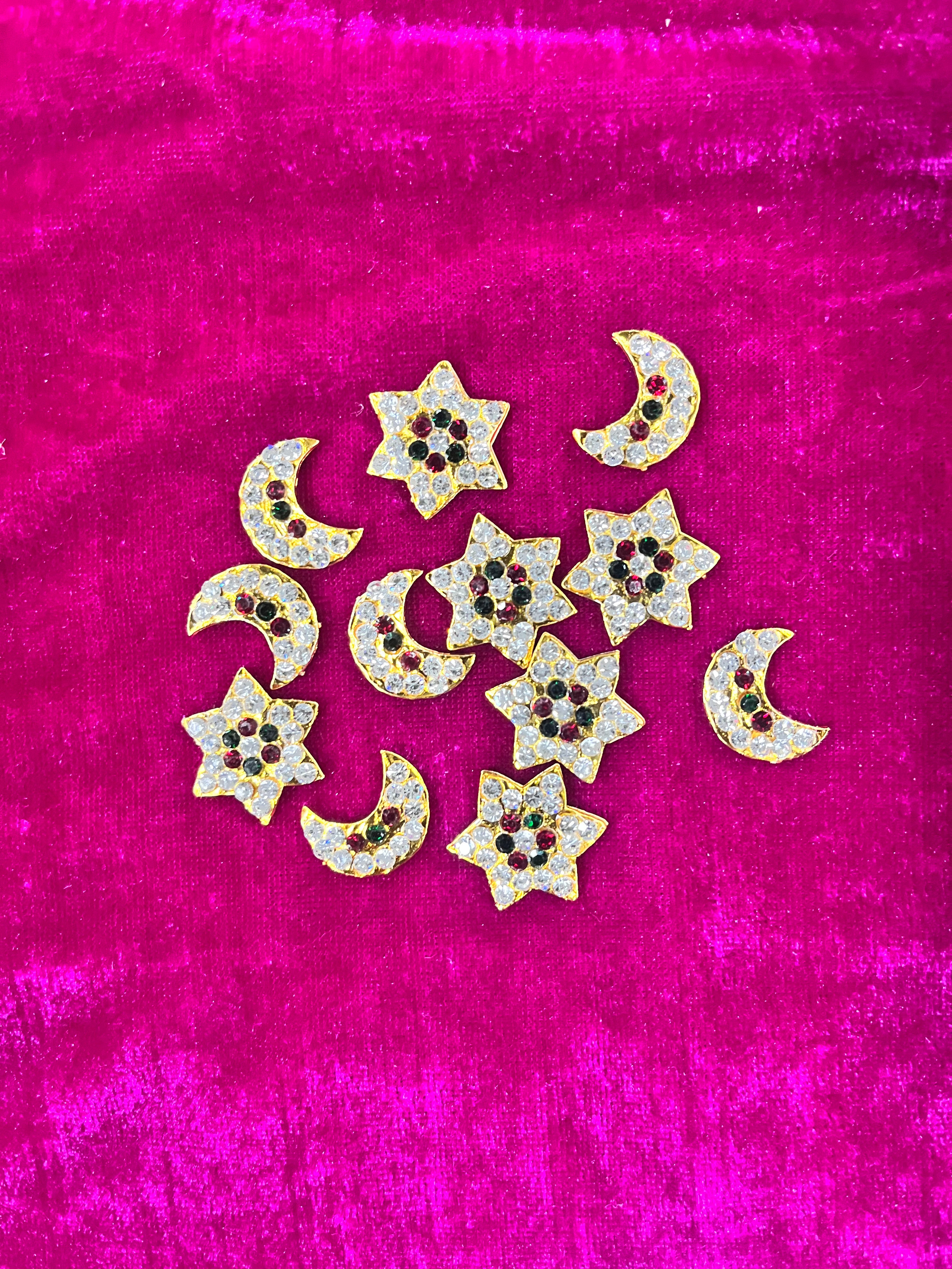 Chandra suriya pirai colour stone fixed small 2pc set Goddess jewellery -1piece pack