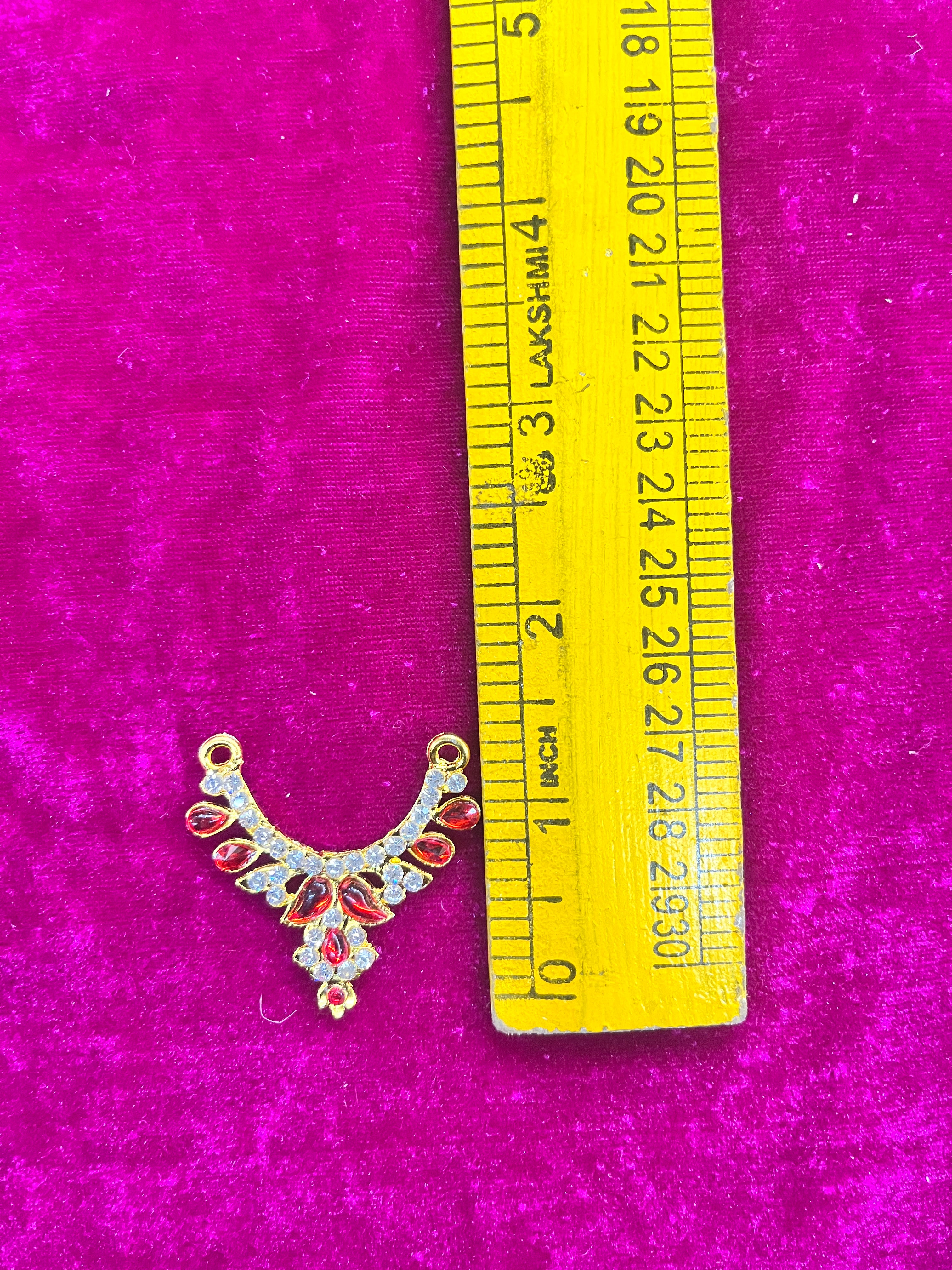 Necklace mini stone red and green 1.5inch -NLSRG Goddess jewelry assorted designs
