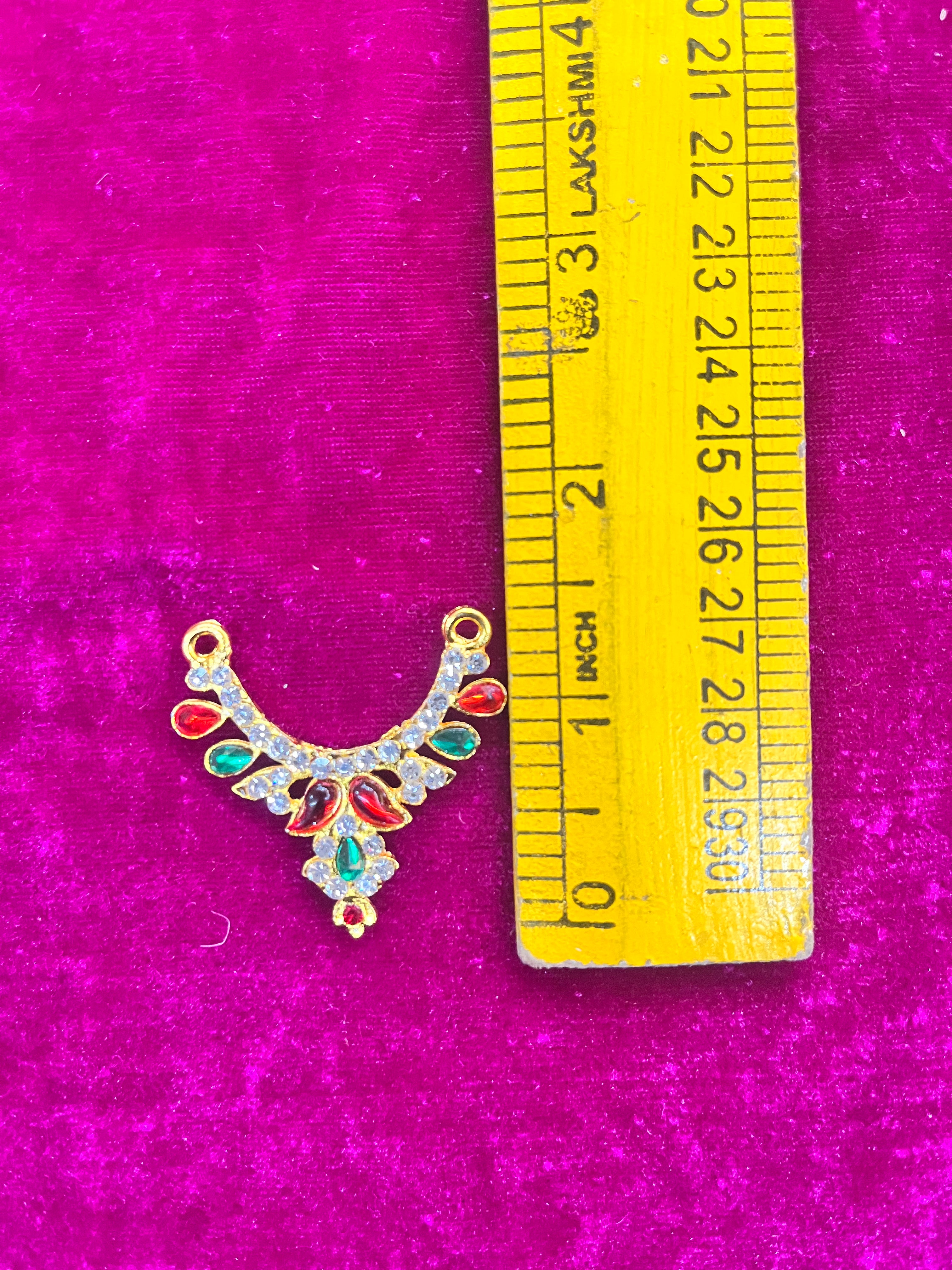 Necklace mini stone red and green 1.5inch -NLSRG Goddess jewelry assorted designs