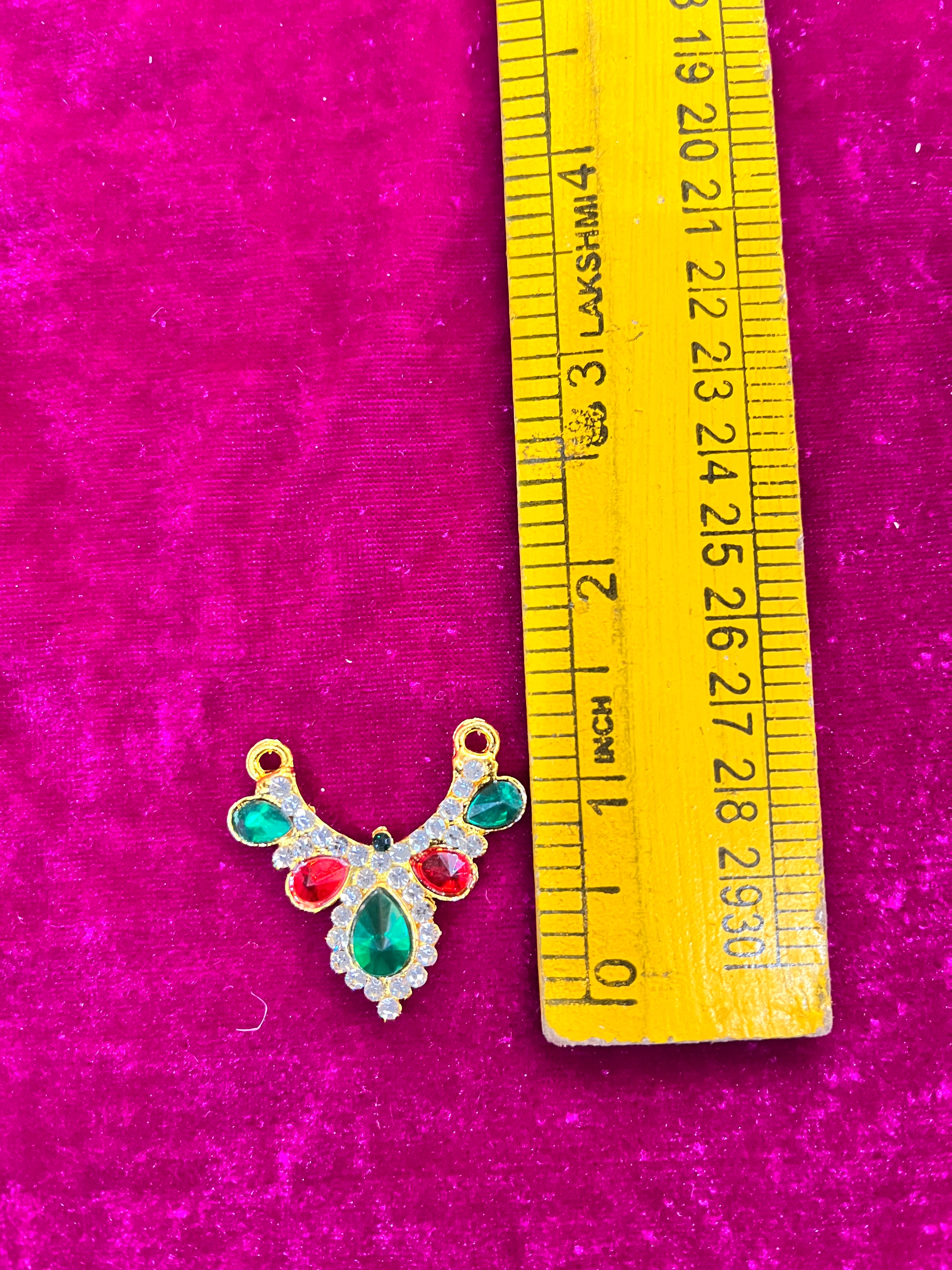 Necklace mini stone red and green 1.5inch -NLSRG Goddess jewelry assorted designs
