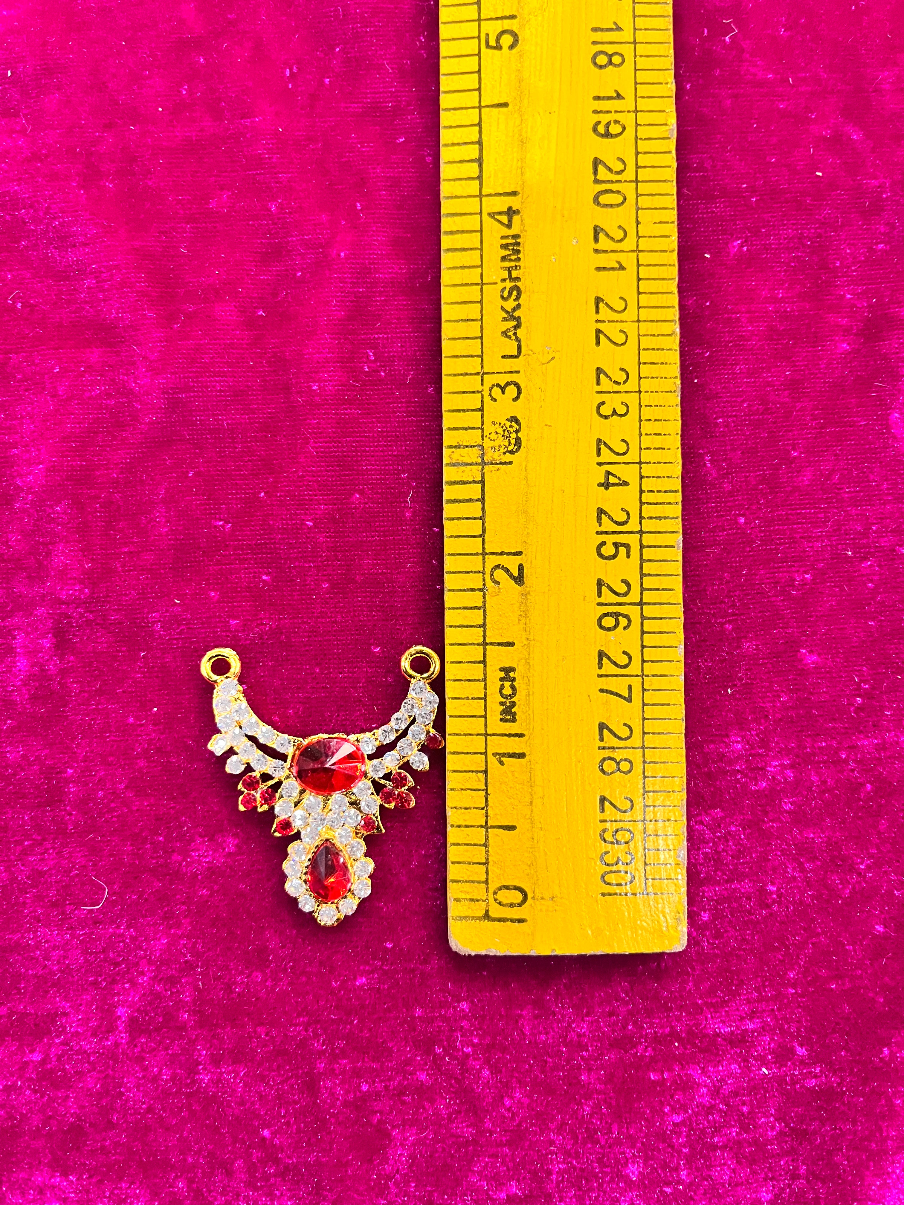 Necklace mini stone red and green 1.5inch -NLSRG Goddess jewelry assorted designs
