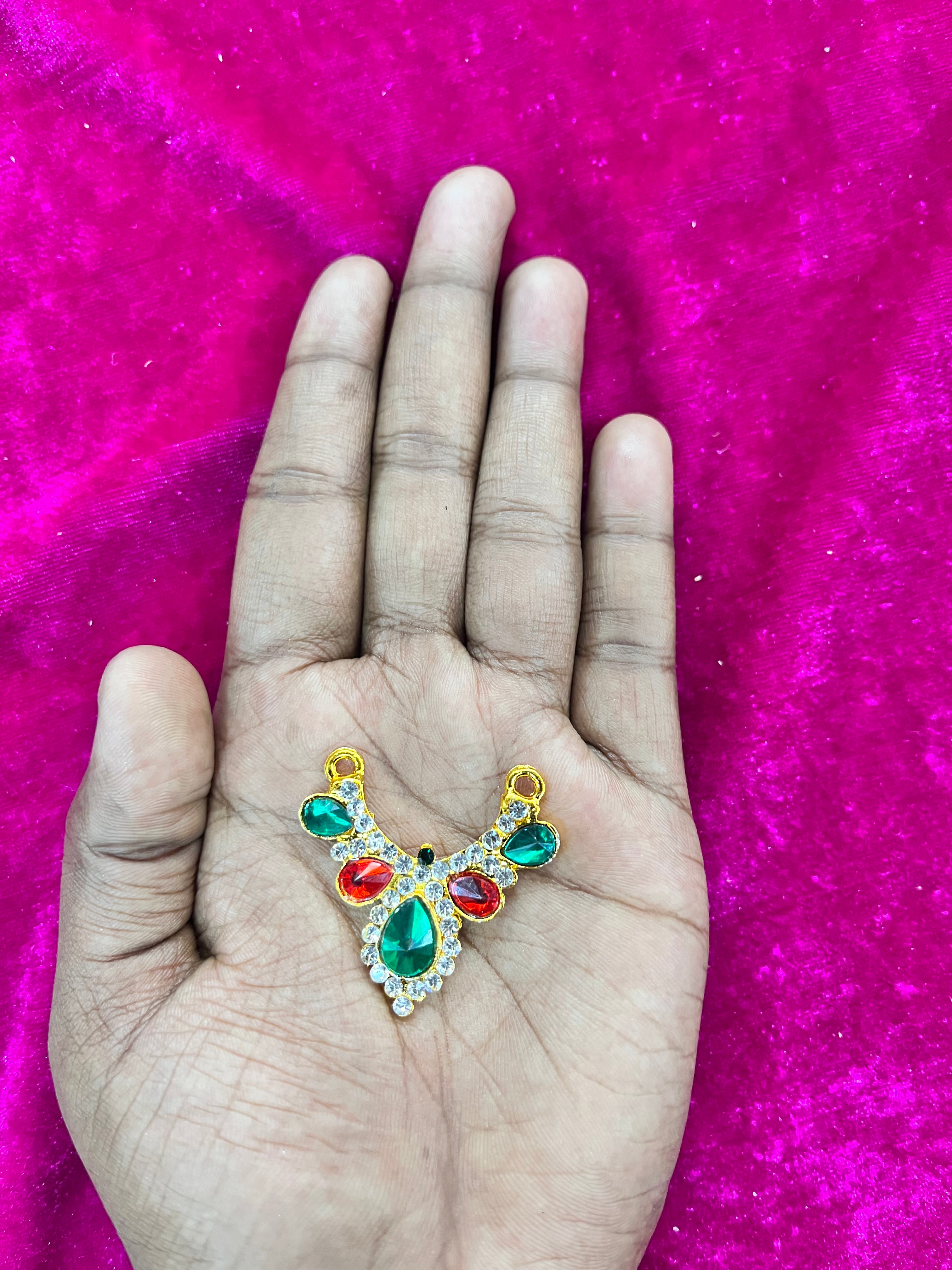 Necklace mini stone red and green 1.5inch -NLSRG Goddess jewelry assorted designs