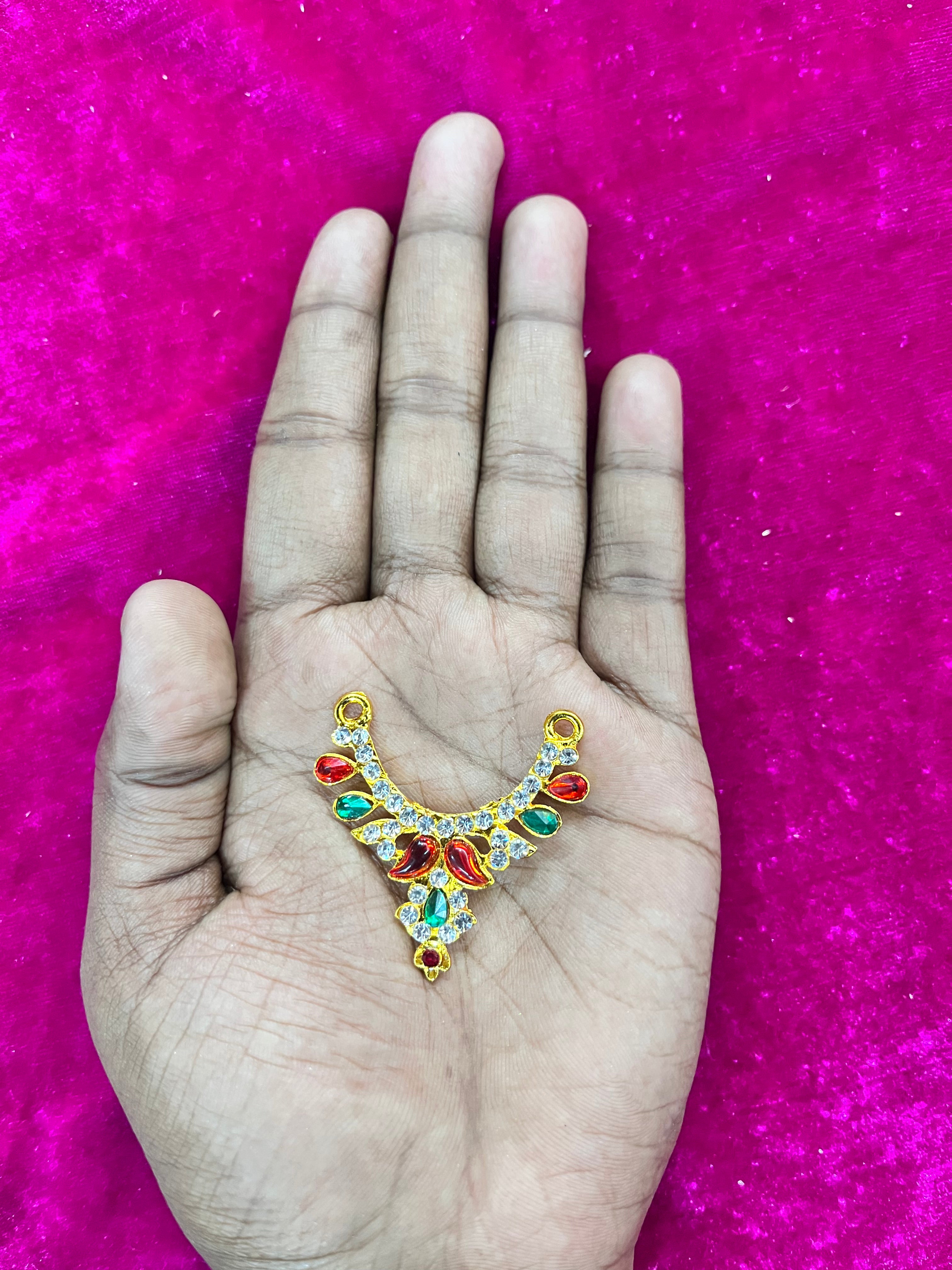Necklace mini stone red and green 1.5inch -NLSRG Goddess jewelry assorted designs