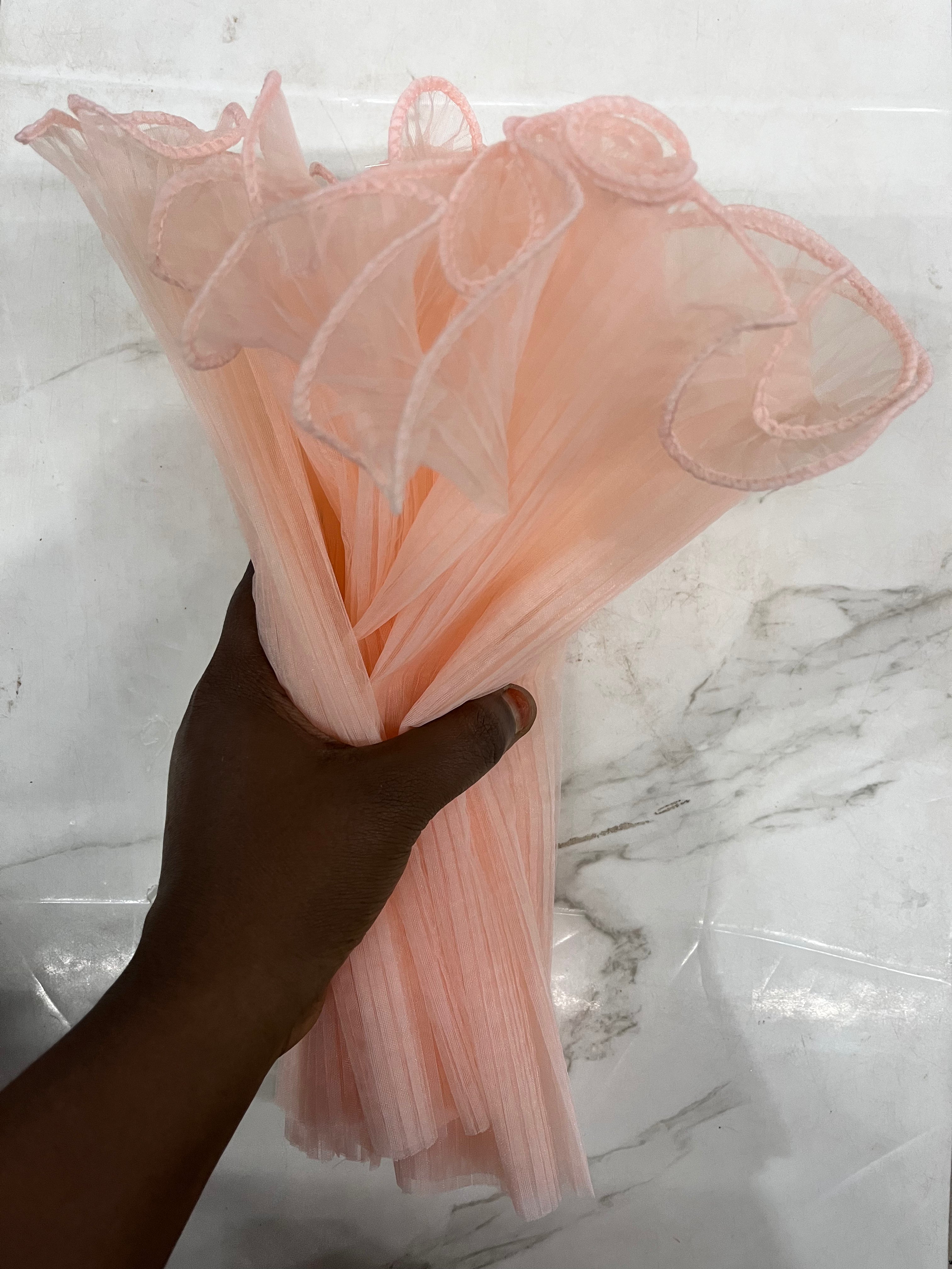 BOUQUET WARPING MASH -BWMSH White &Light orange 1piece pack