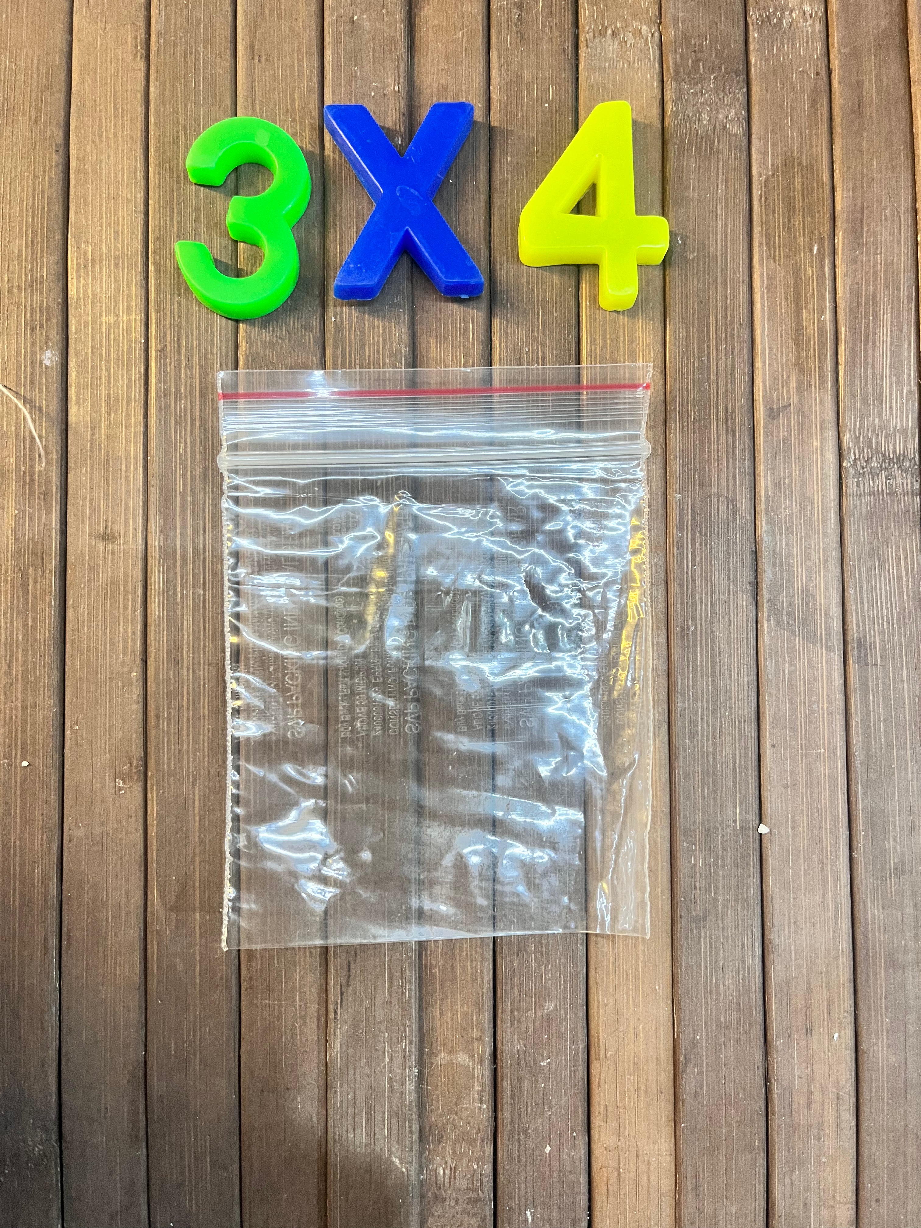 Plastic zip lock bag-100pc pack assorted 3-1pack