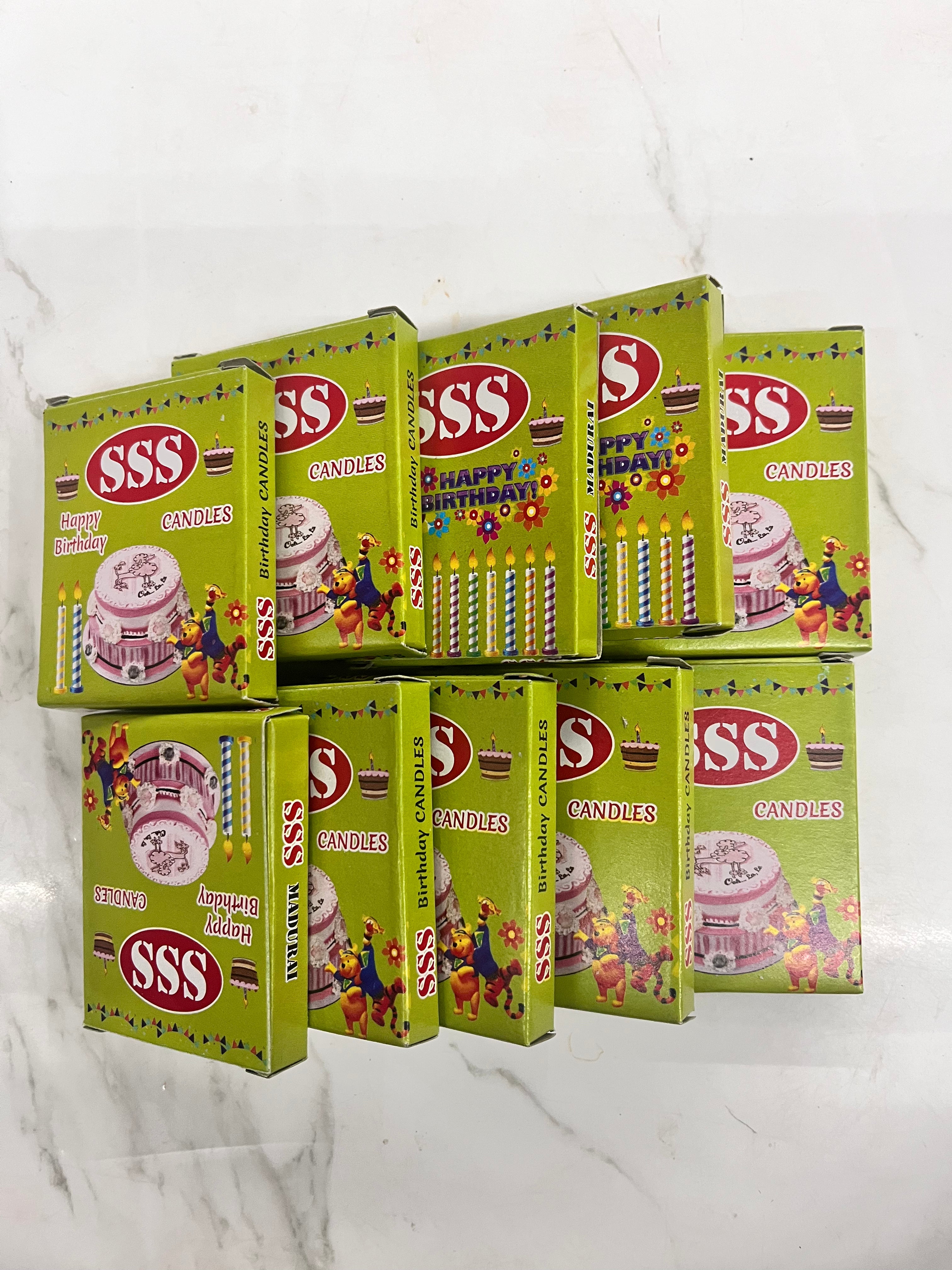 Happy  Birthday candles-1box10pc set- bcmh