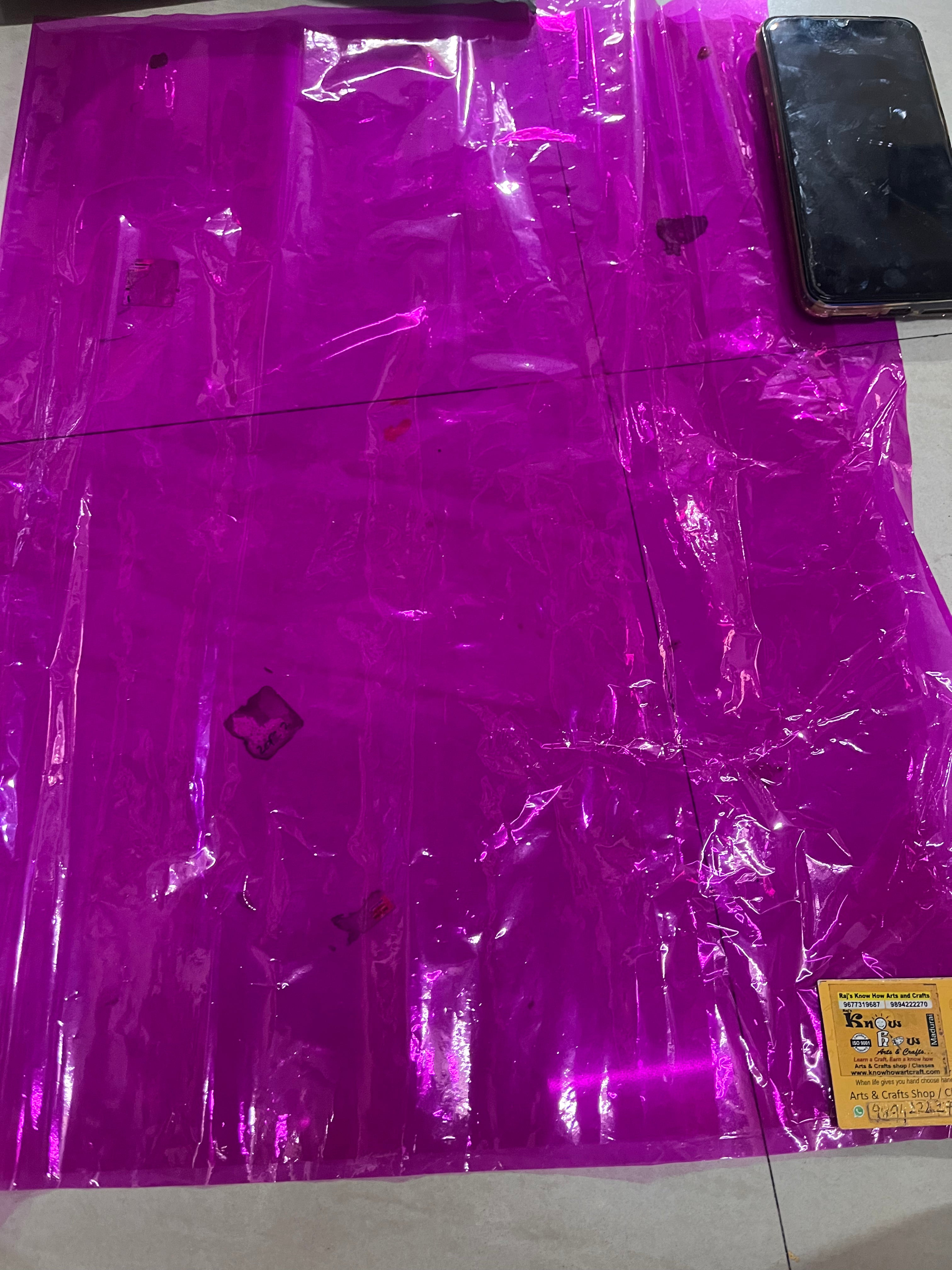 Cellophane sheet  pink color
