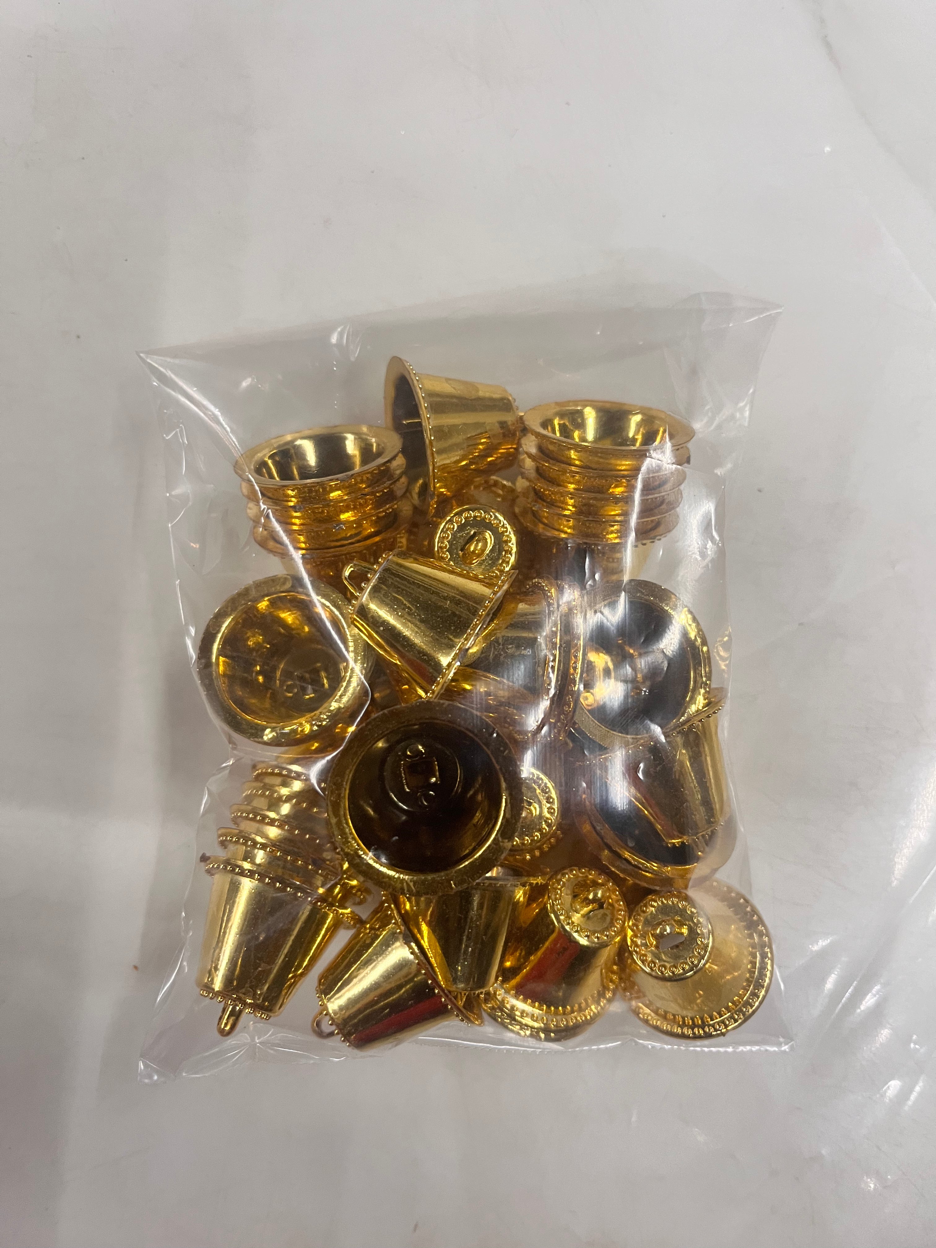 Plastic golden bells small size 50g pack- sbel