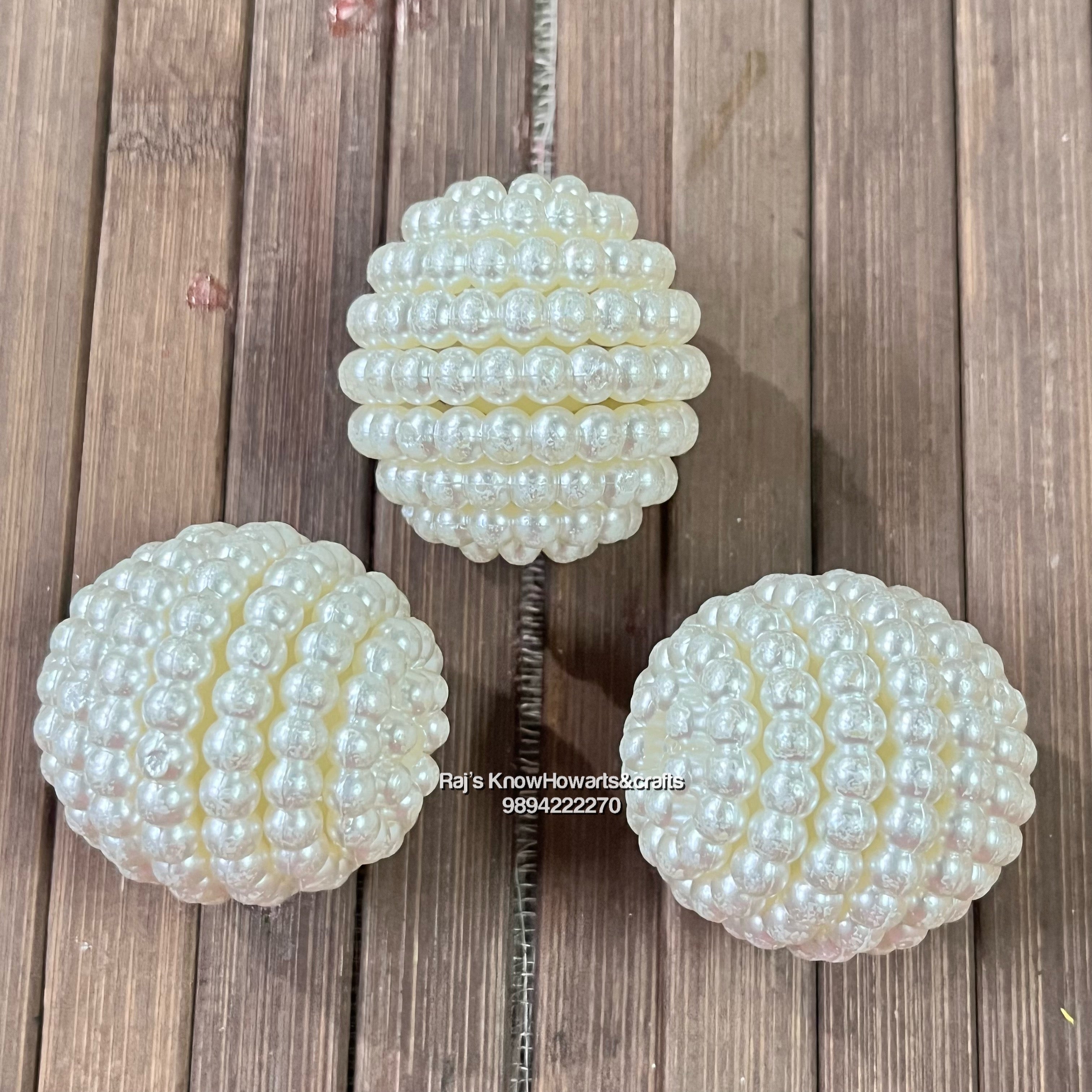 Decorative pearl covered ball - 3 pc in a pack