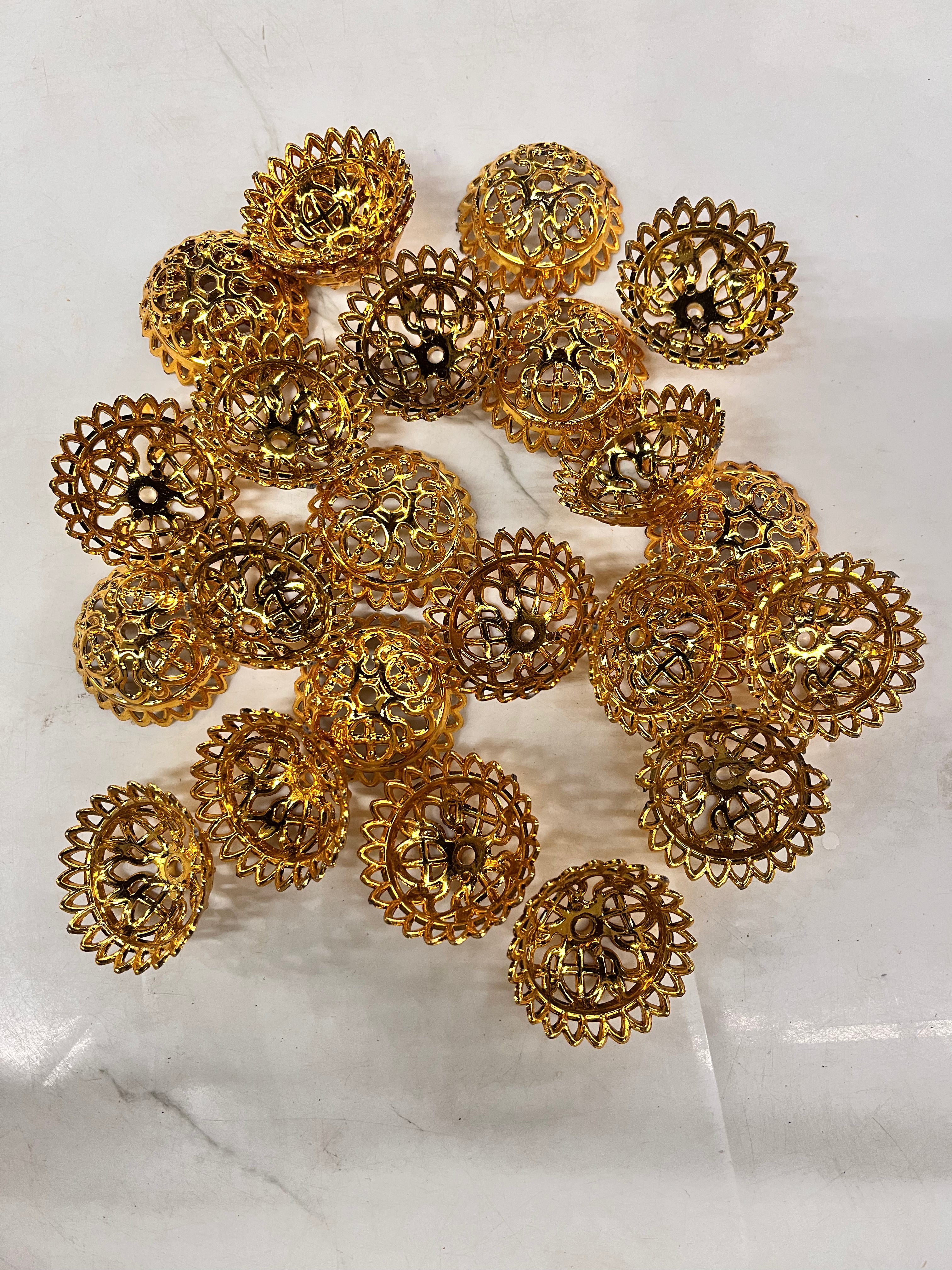 Golden plastic jumbo garland  head cap small size-50g pack