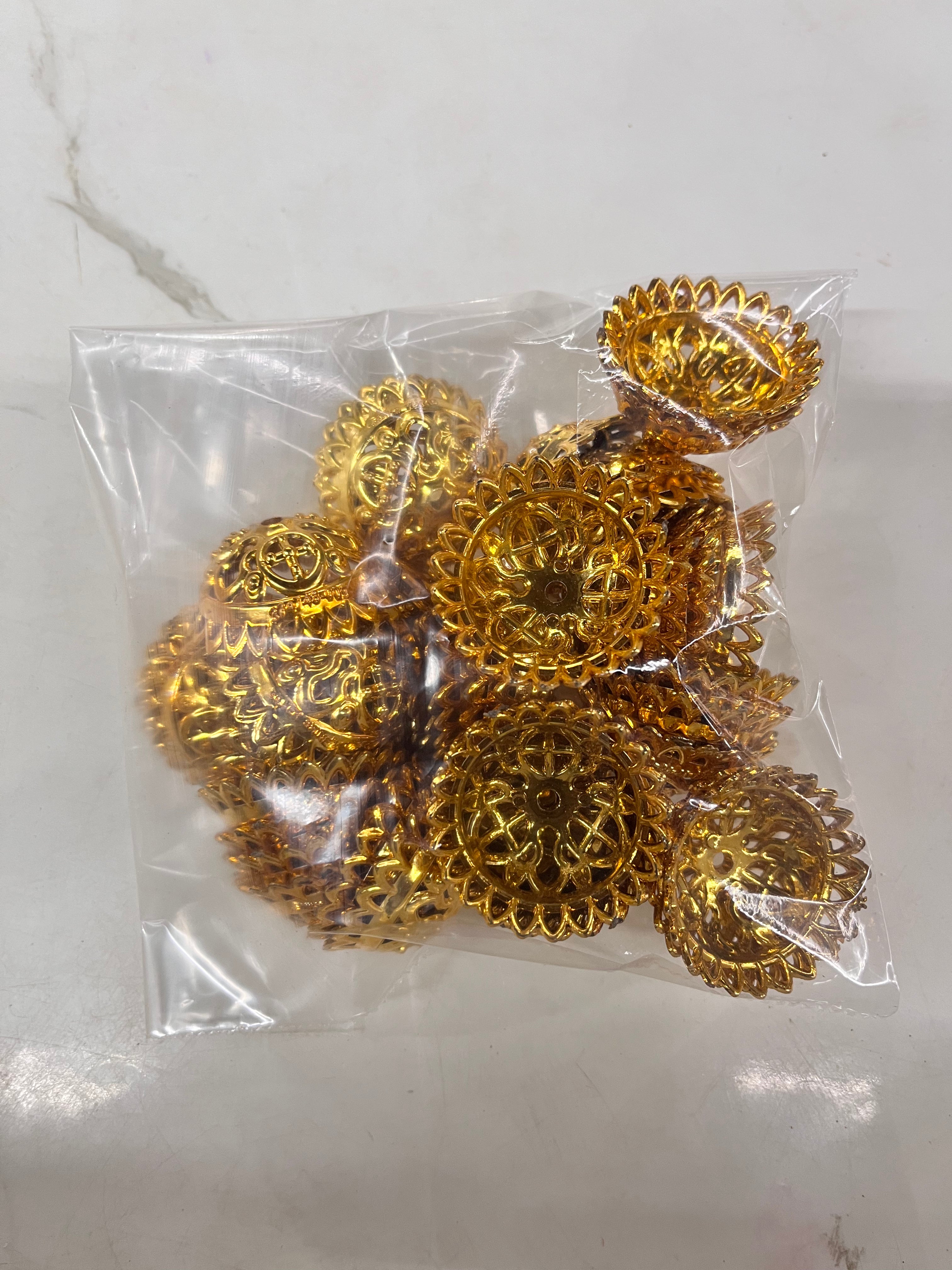 Golden plastic jumbo garland  head cap small size-50g pack