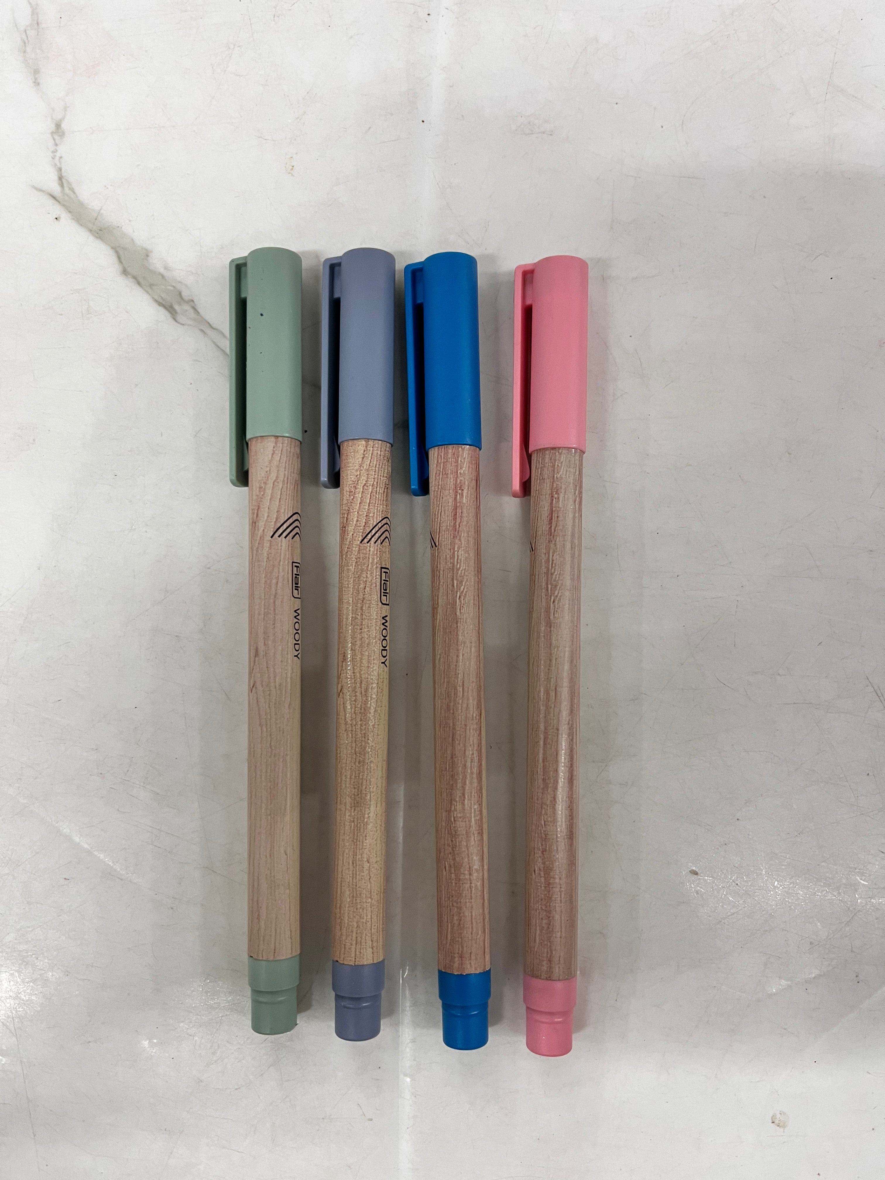 Flair woody ball pen assorted colours -1pack of 10 pen