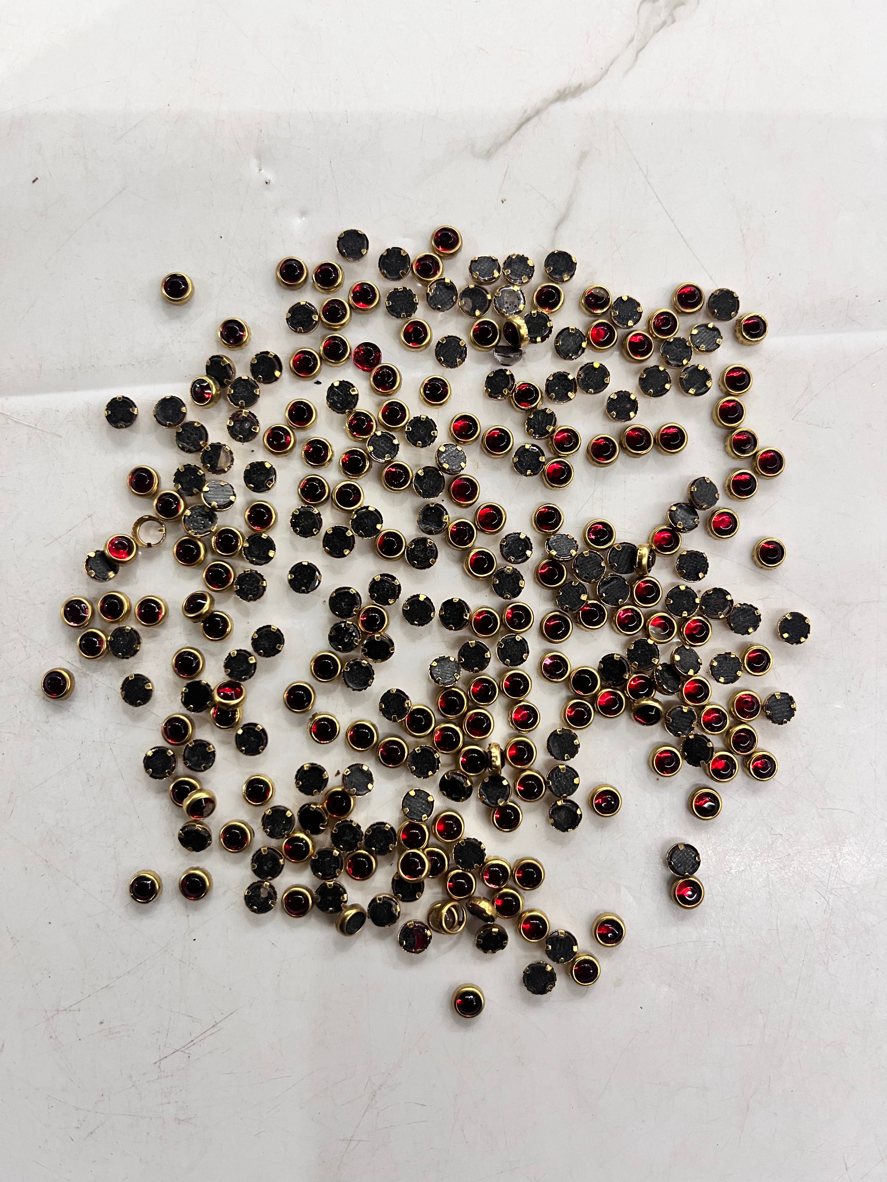 Round frame kundan stone 4mm 50g-1pack difference colours available-RFKN