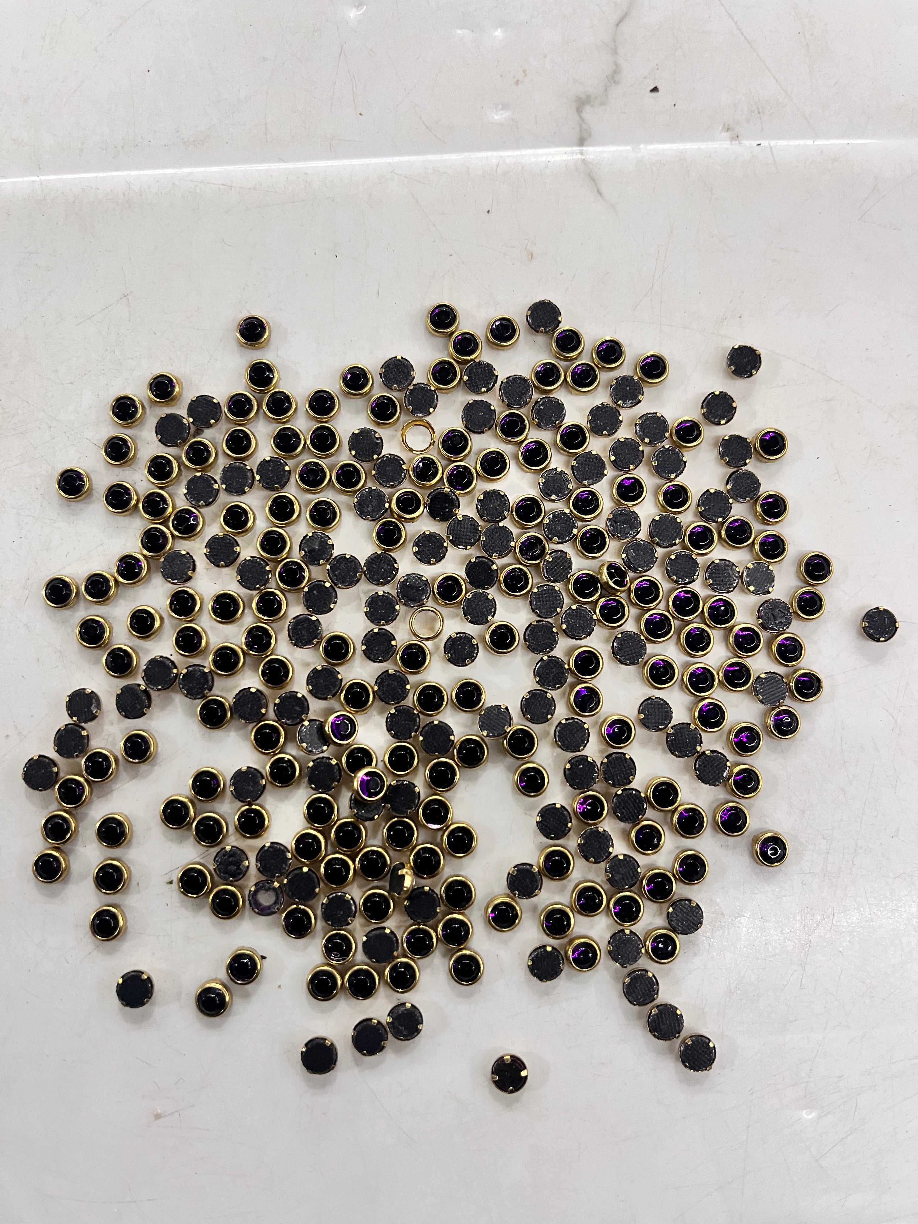 Round frame kundan stone 4mm 50g-1pack difference colours available-RFKN