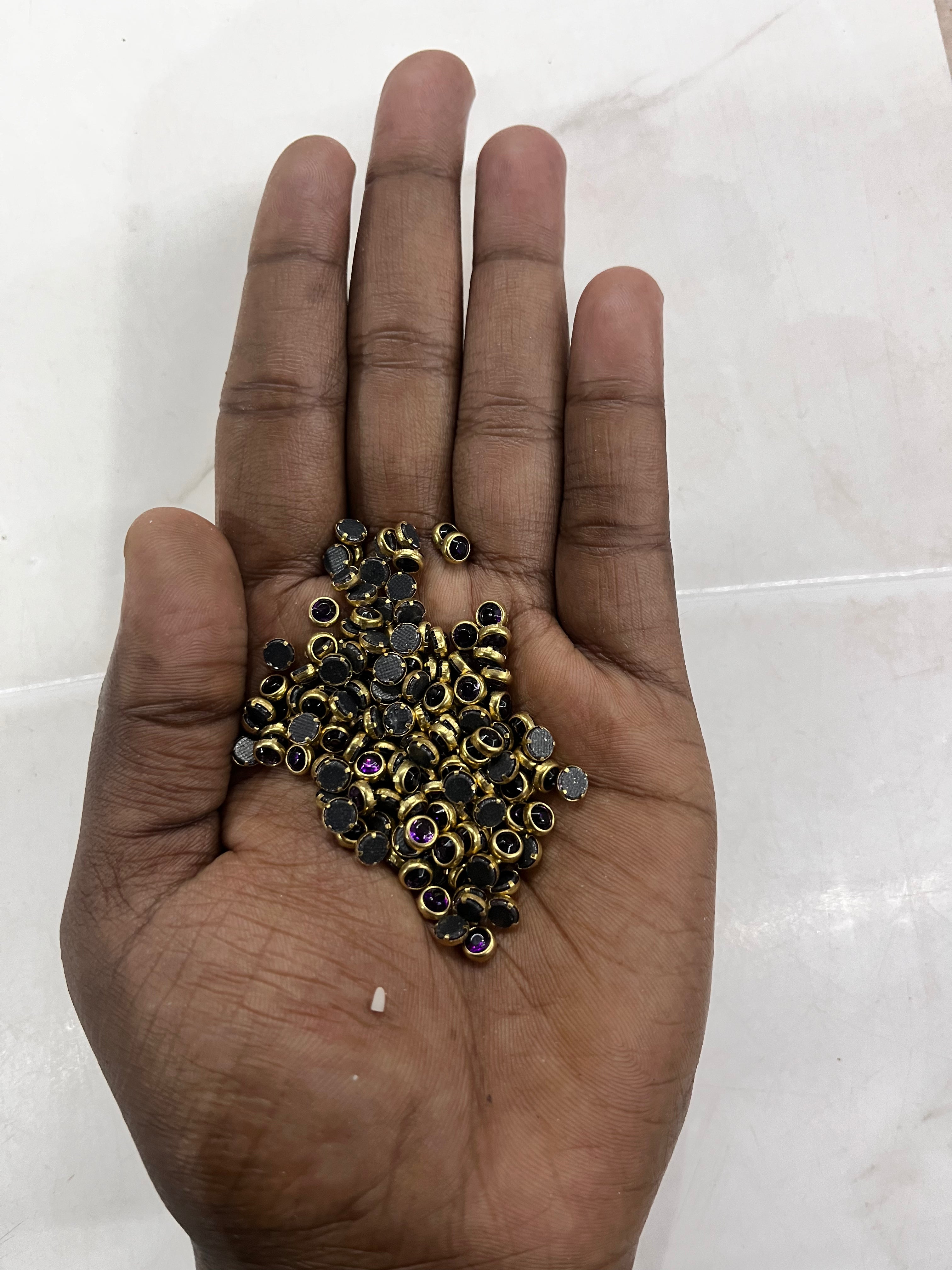 Round frame kundan stone 4mm 50g-1pack difference colours available-RFKN