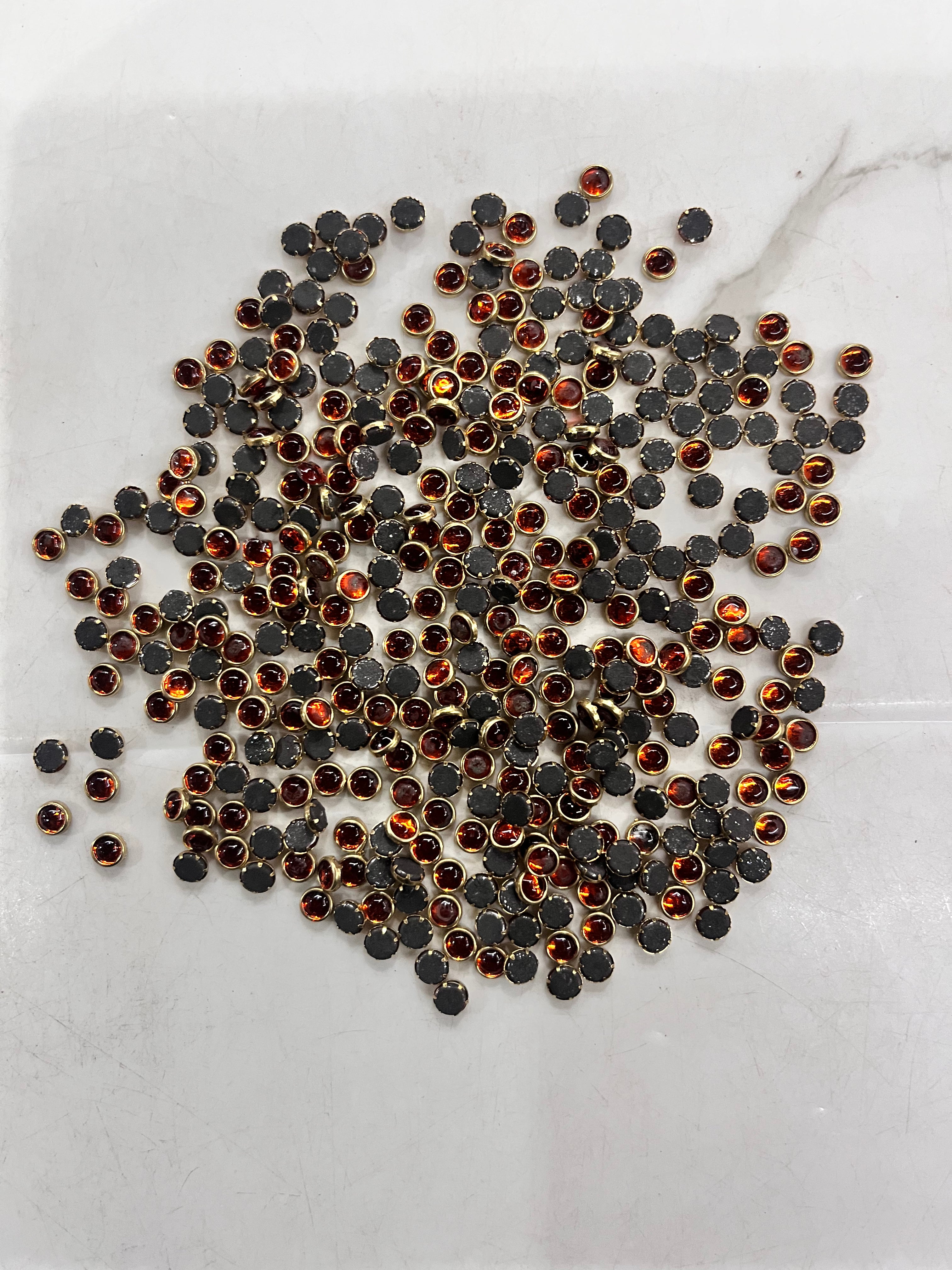 Round frame kundan stone 4mm 50g-1pack difference colours available-RFKN