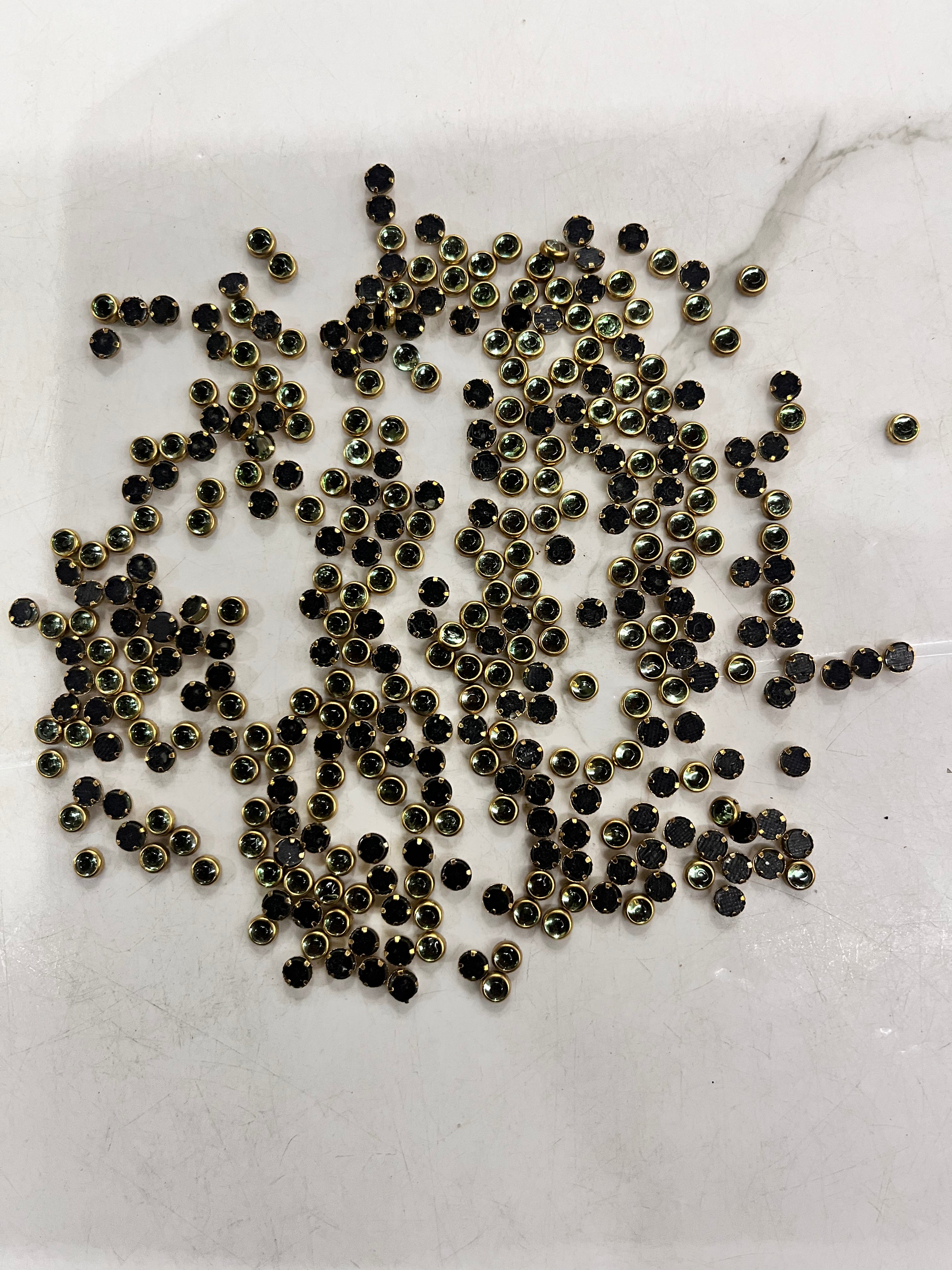 Round frame kundan stone 4mm 50g-1pack difference colours available-RFKN