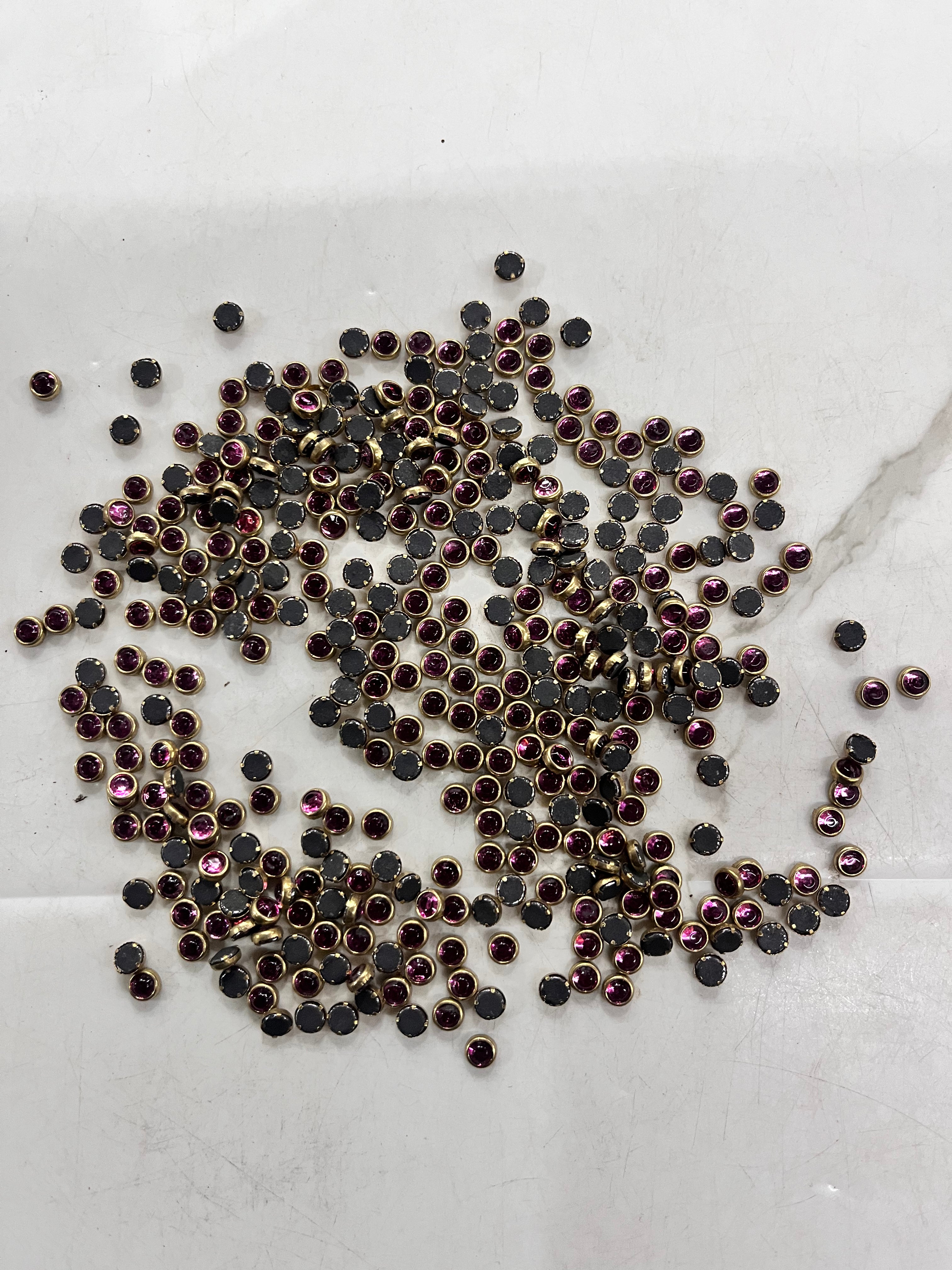 Round frame kundan stone 4mm 50g-1pack difference colours available-RFKN