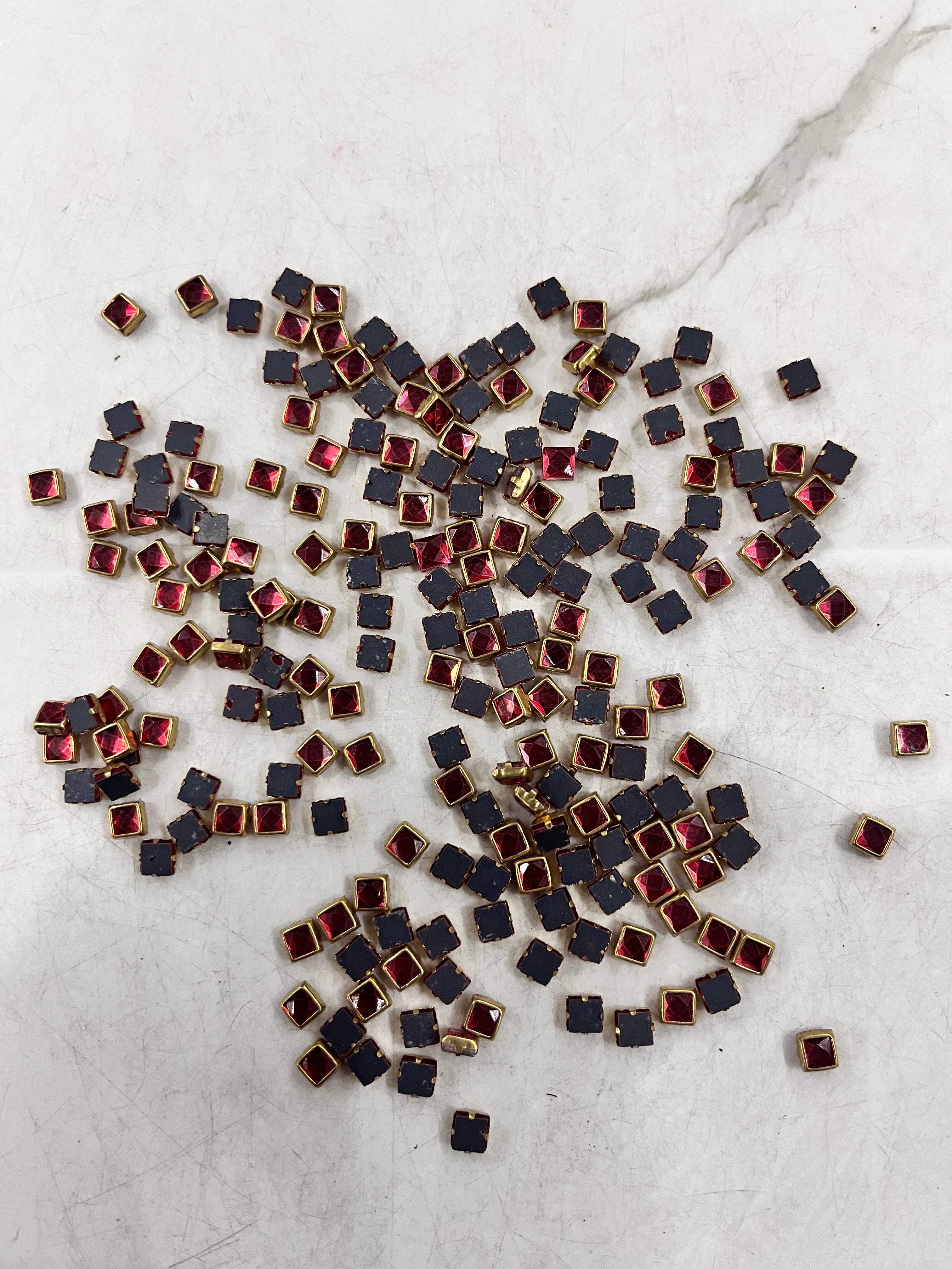 Square frame kundan stone  50g-1pack difference colours available -RFKN