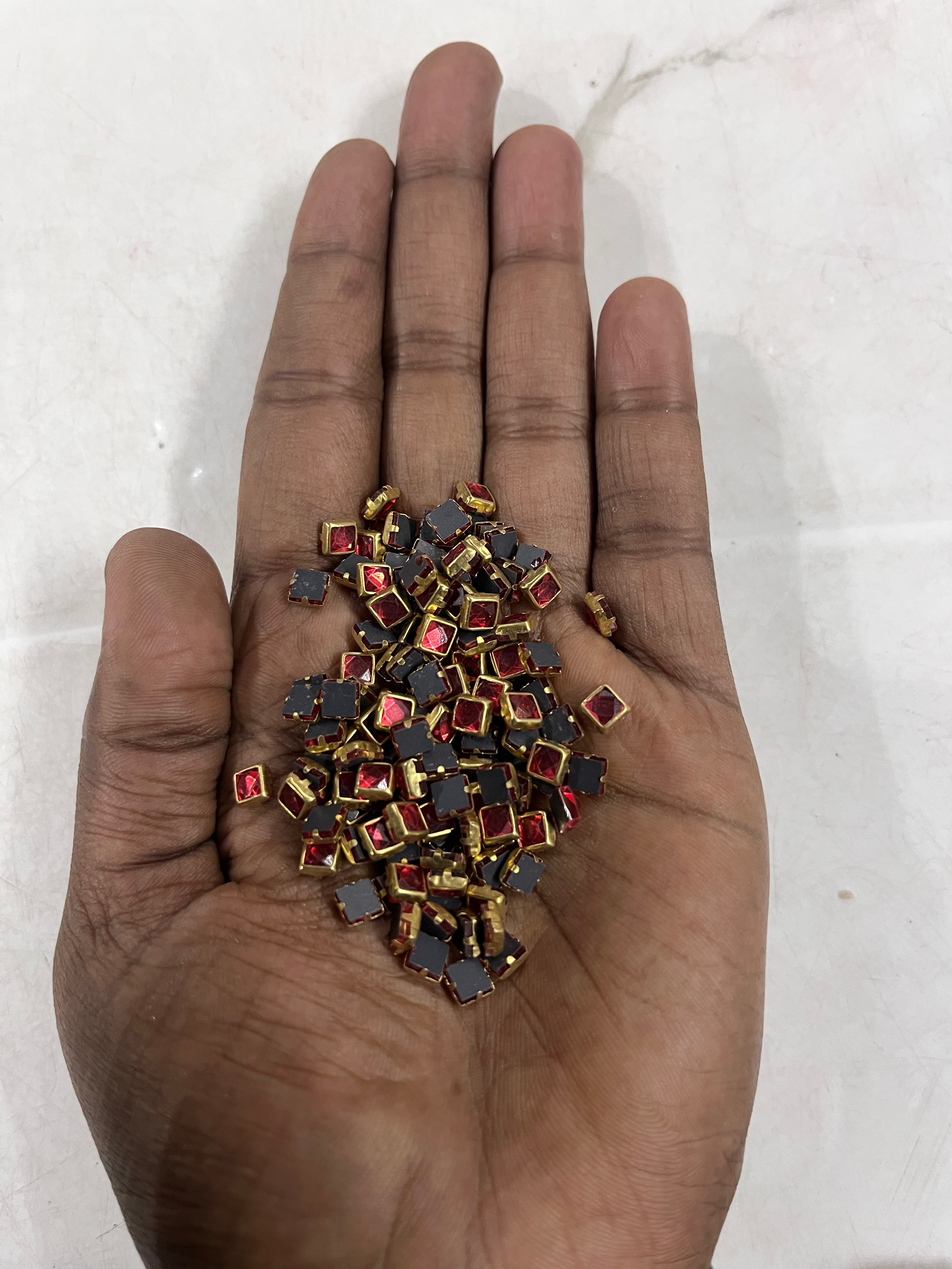 Square frame kundan stone  50g-1pack difference colours available -RFKN