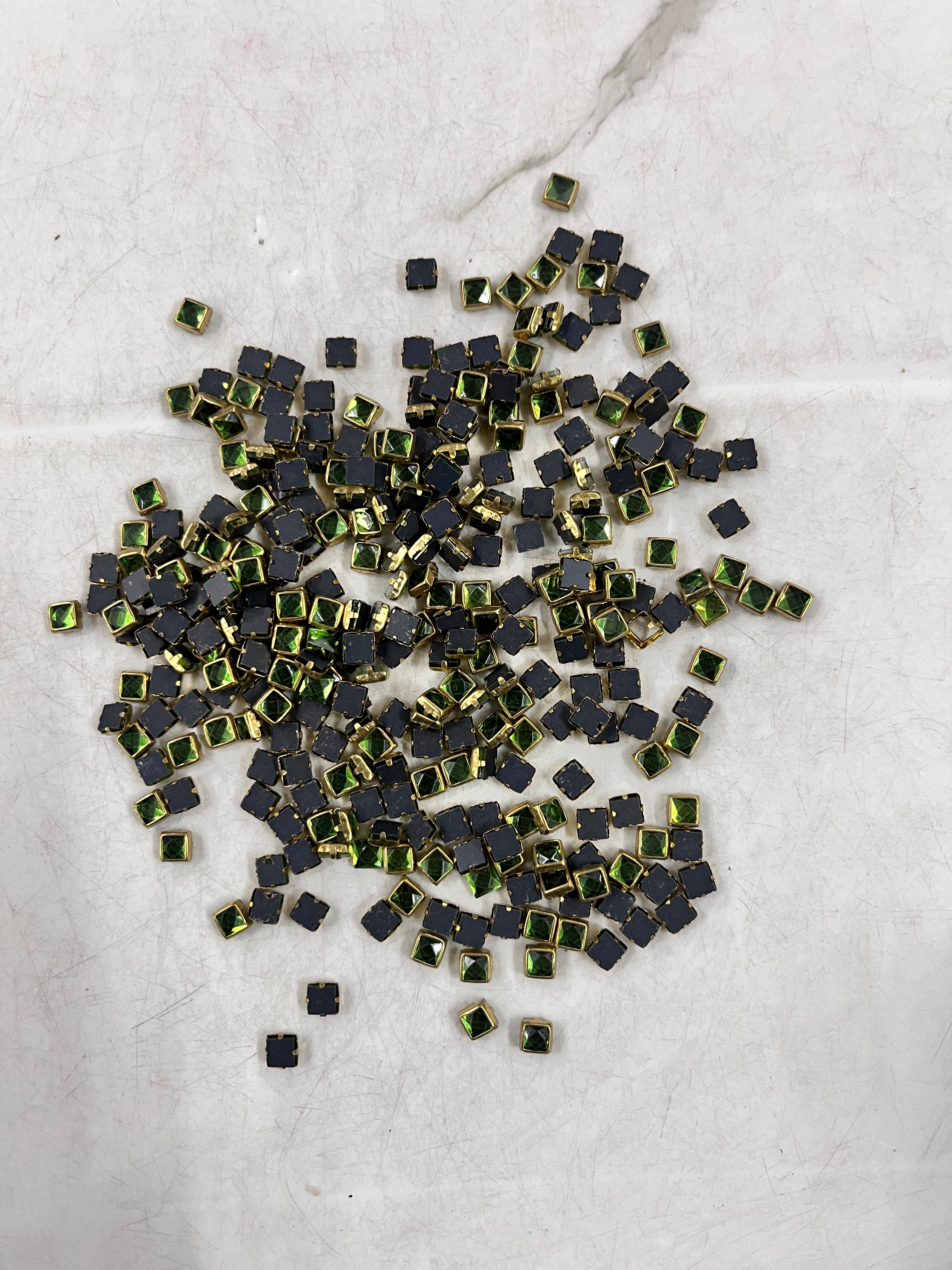 Square frame kundan stone  50g-1pack difference colours available -RFKN