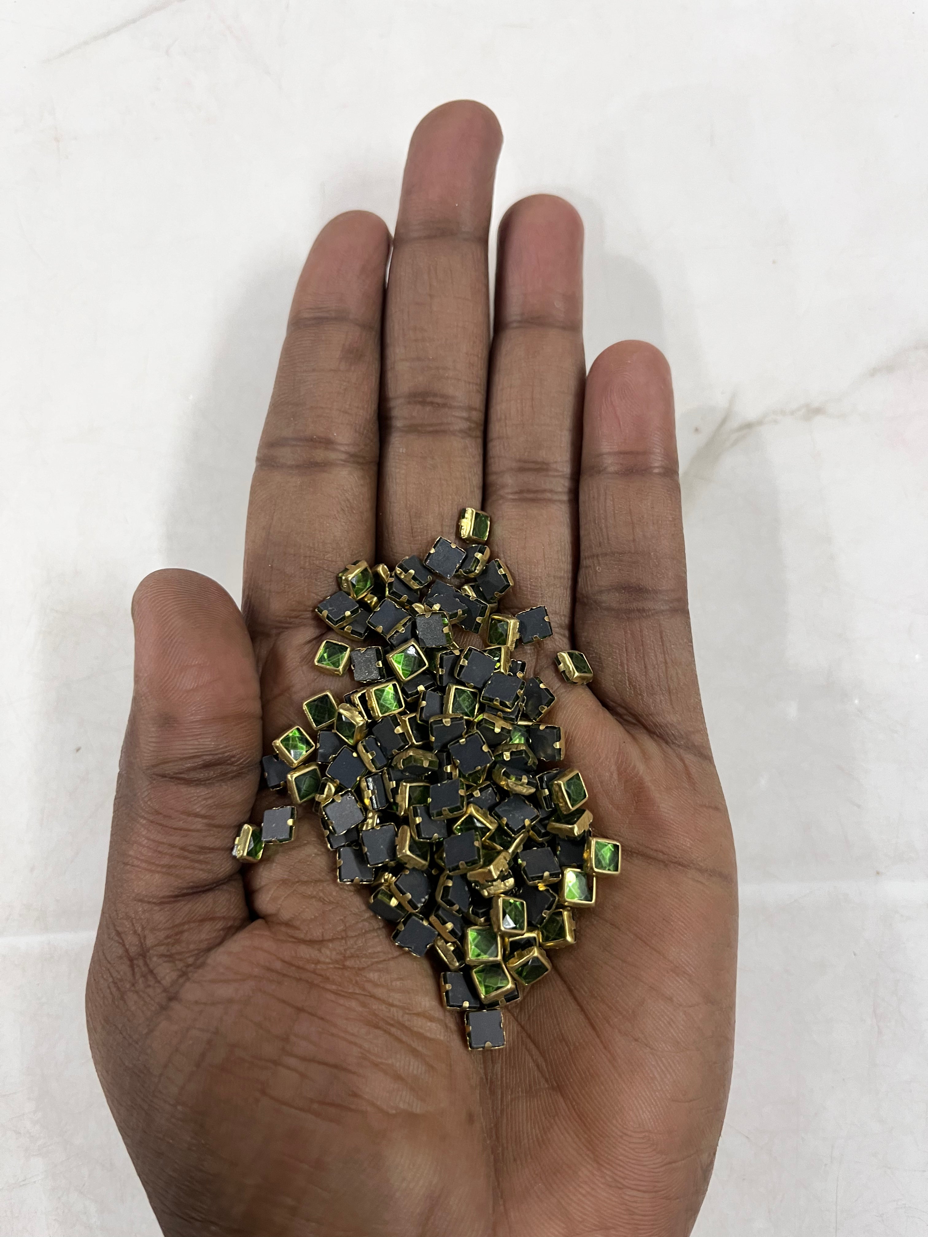 Square frame kundan stone  50g-1pack difference colours available -RFKN