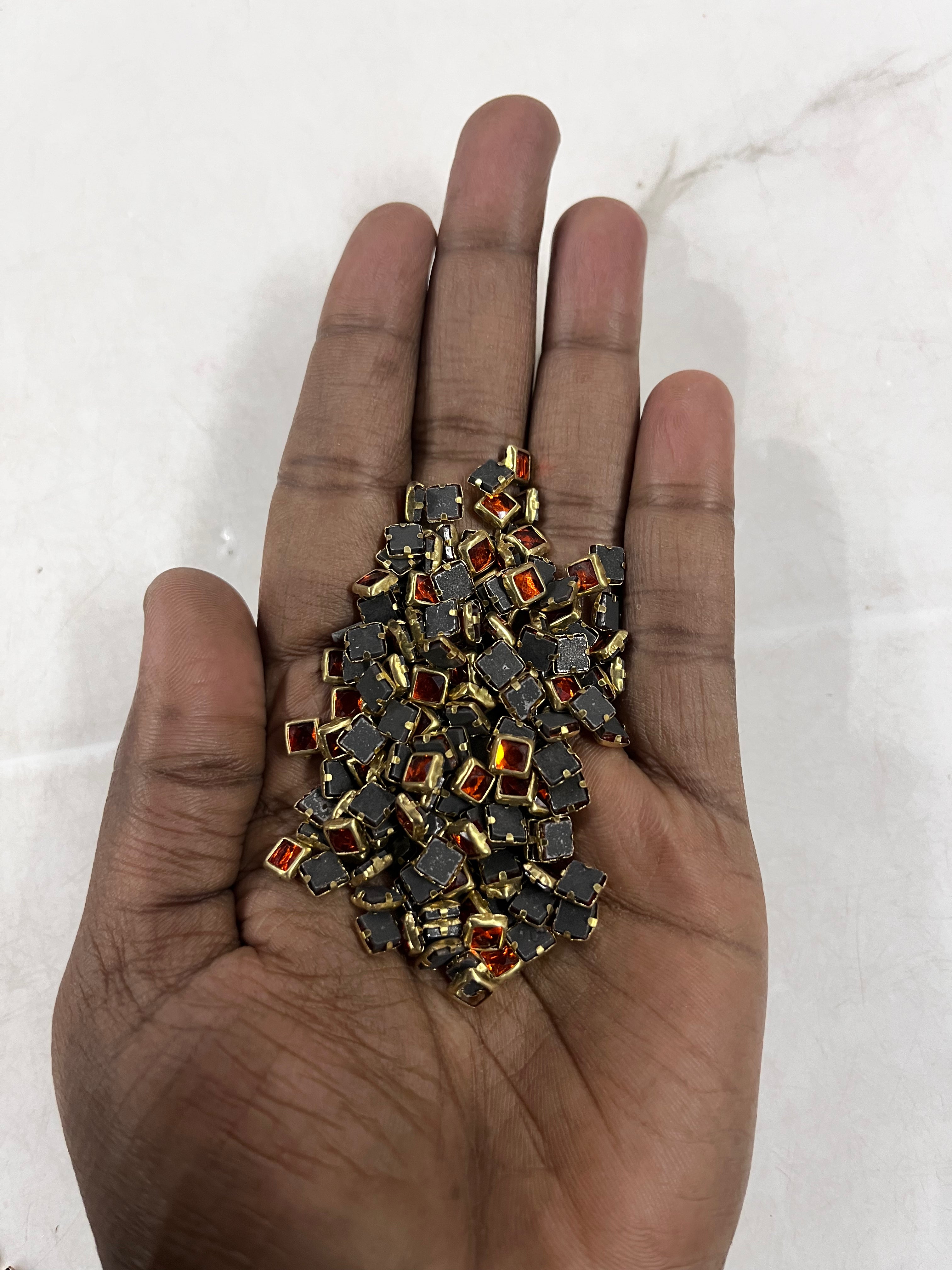 Square frame kundan stone  50g-1pack difference colours available -RFKN