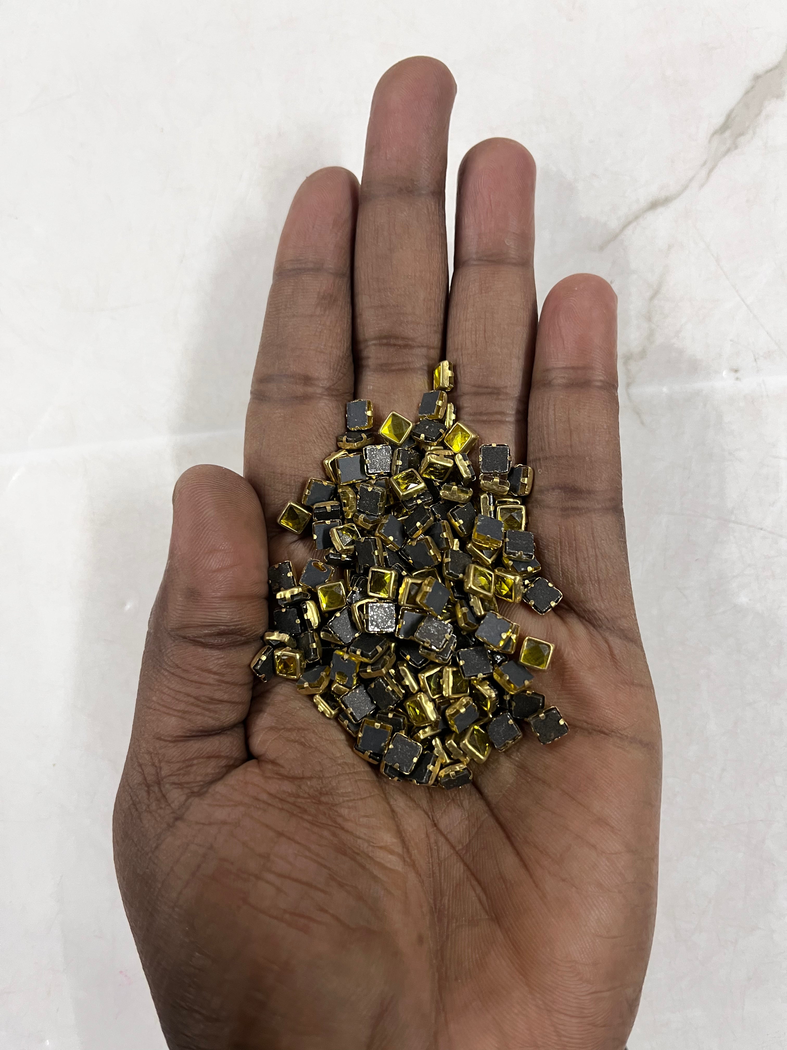 Square frame kundan stone  50g-1pack difference colours available -RFKN
