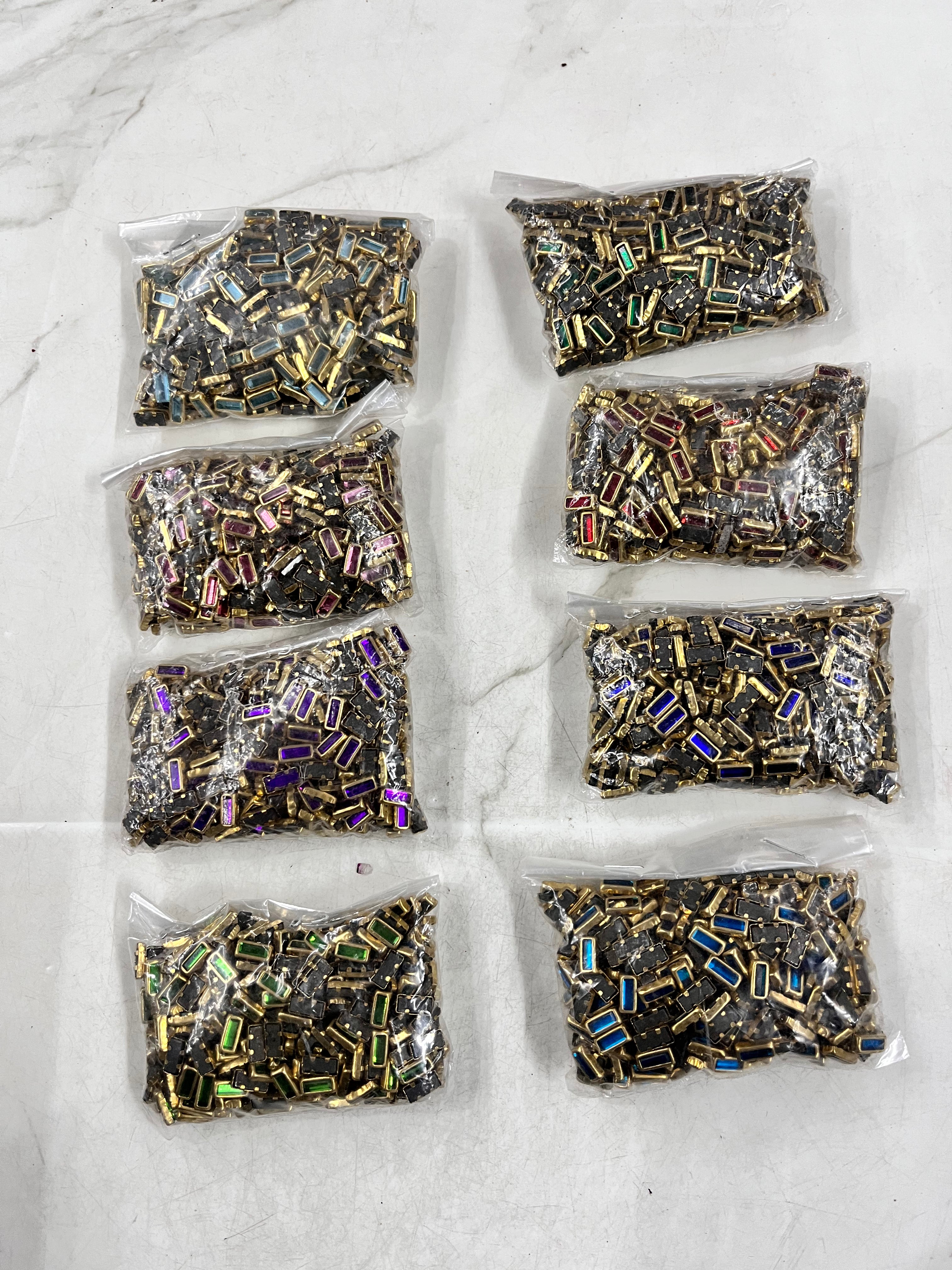 Rectangle frame kundan stone  50g-1pack difference colours available -RFKN