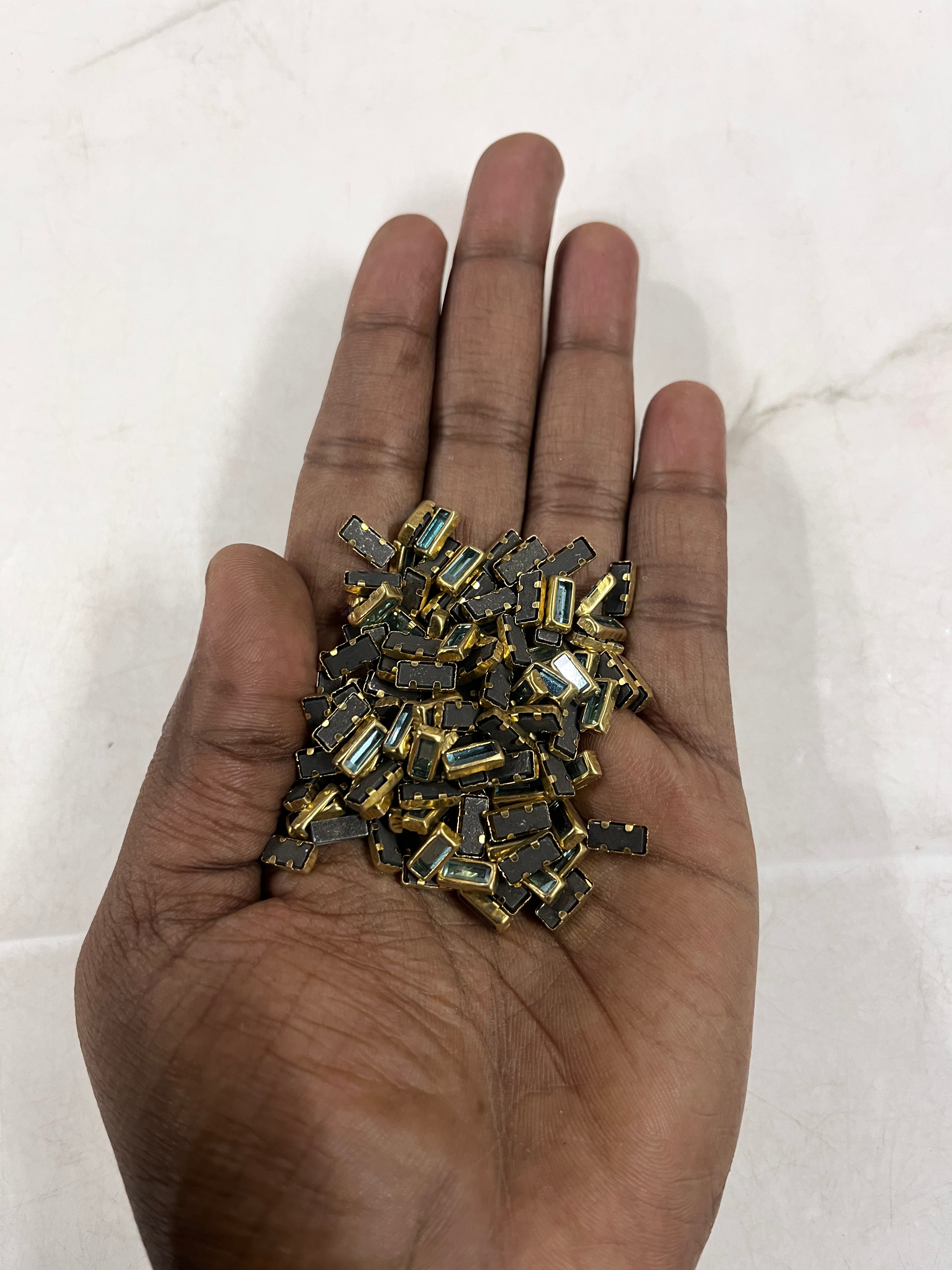 Rectangle frame kundan stone  50g-1pack difference colours available -RFKN