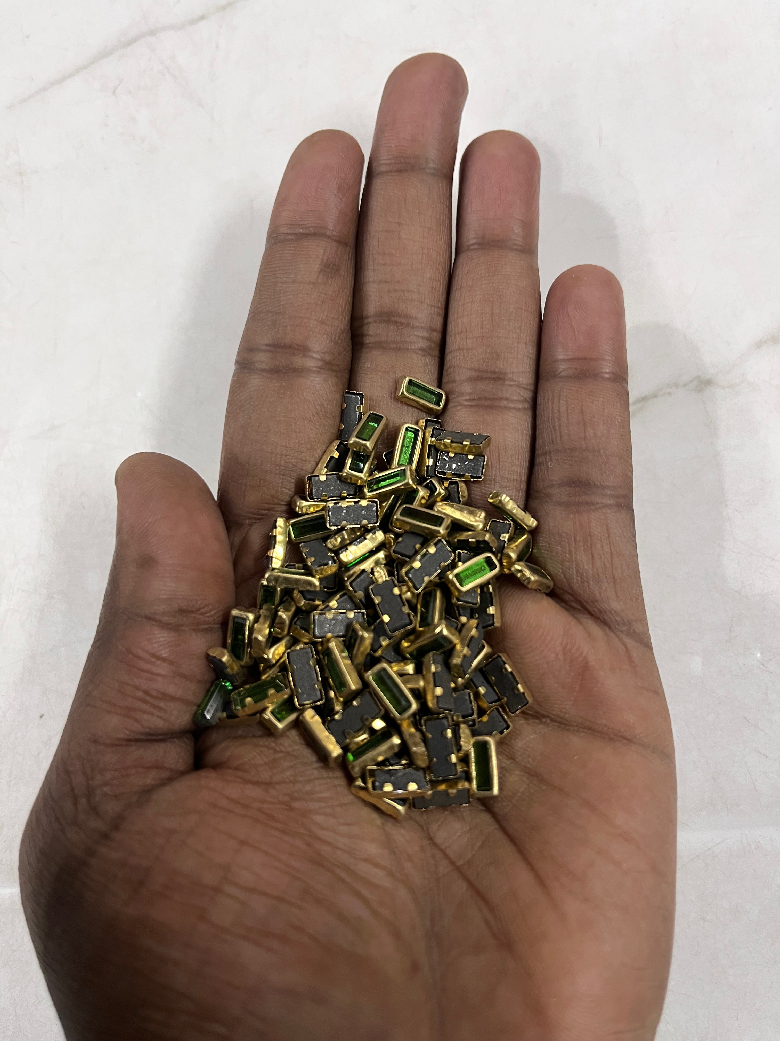Rectangle frame kundan stone  50g-1pack difference colours available -RFKN