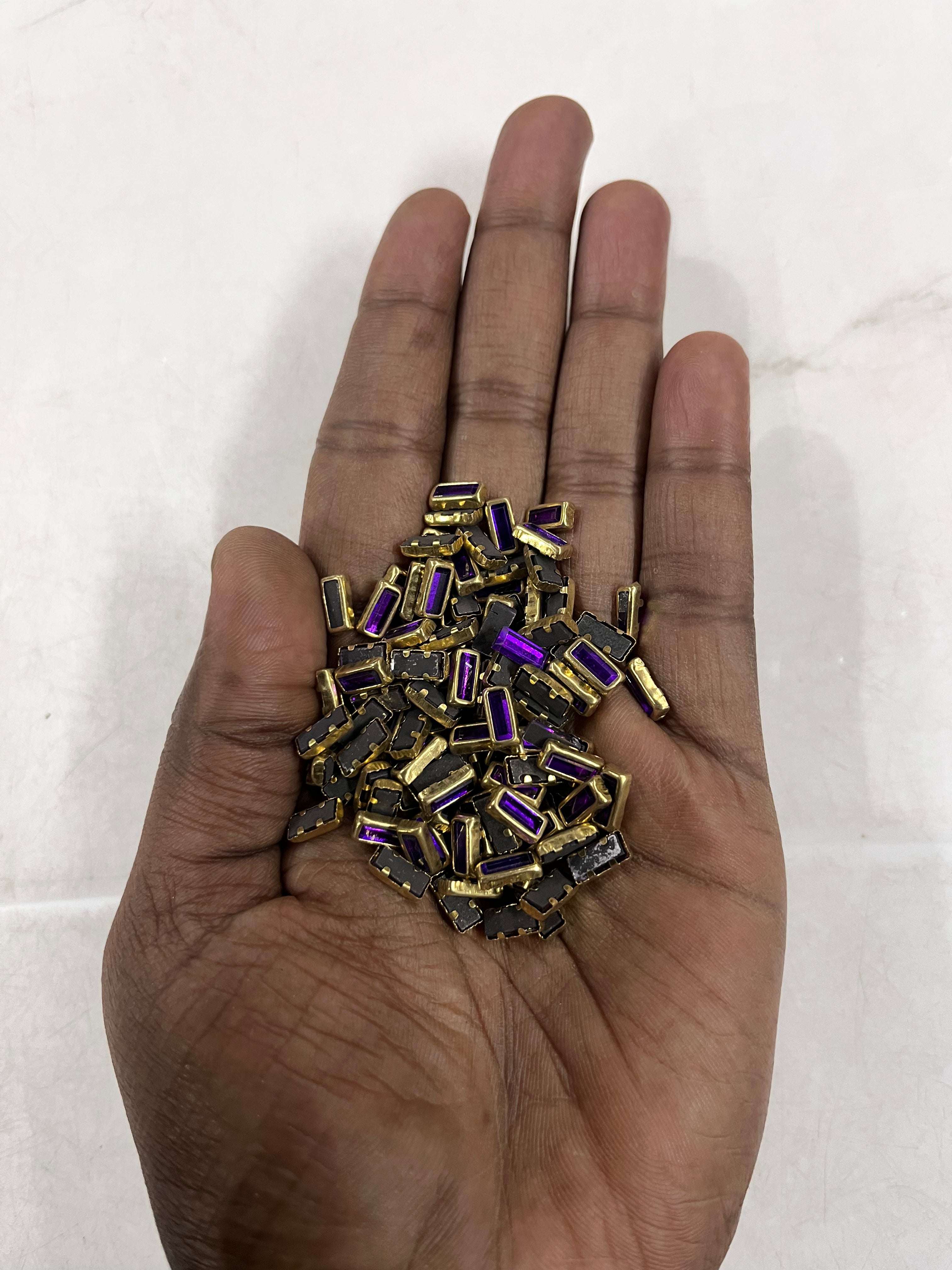 Rectangle frame kundan stone  50g-1pack difference colours available -RFKN