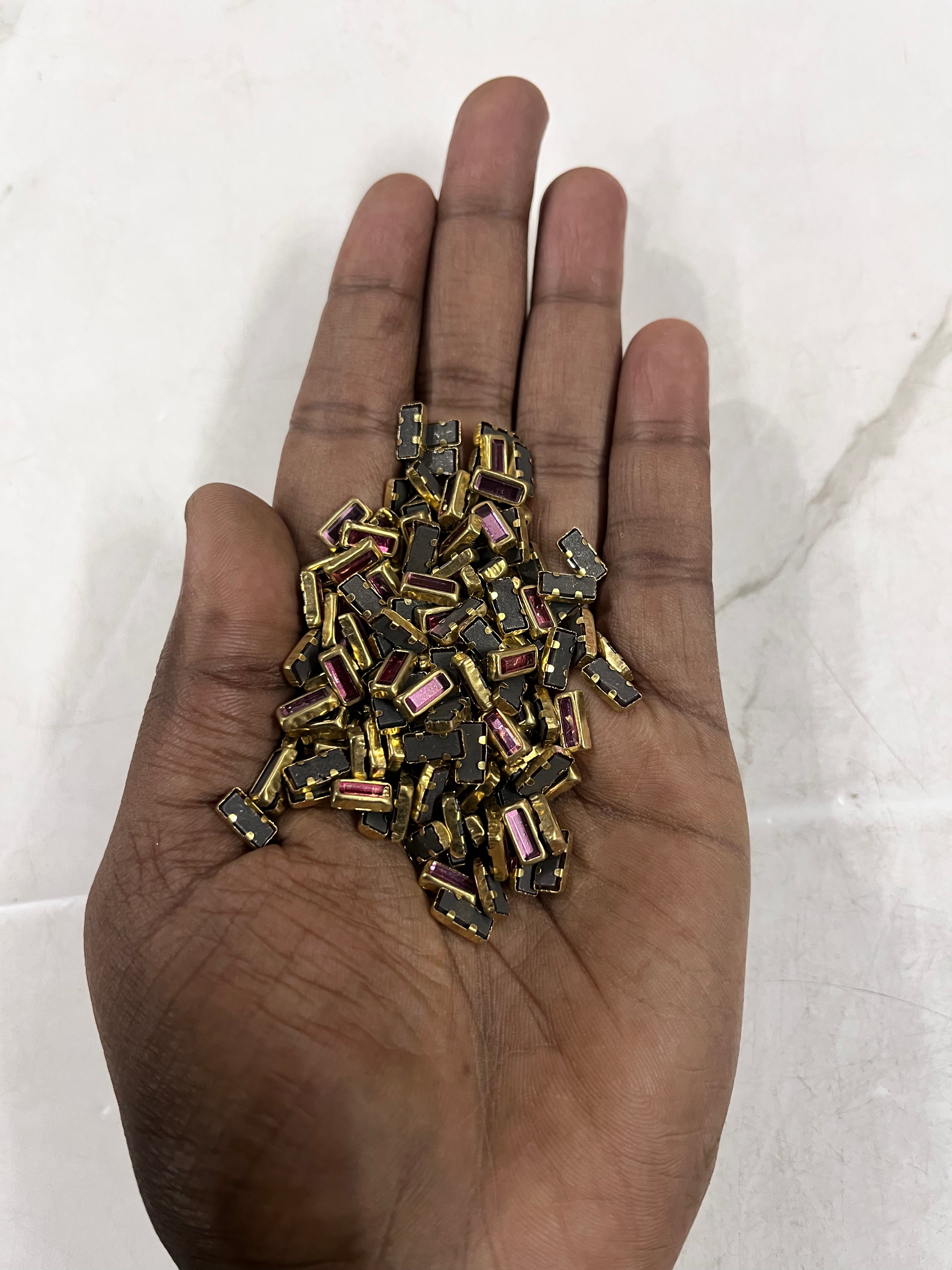 Rectangle frame kundan stone  50g-1pack difference colours available -RFKN