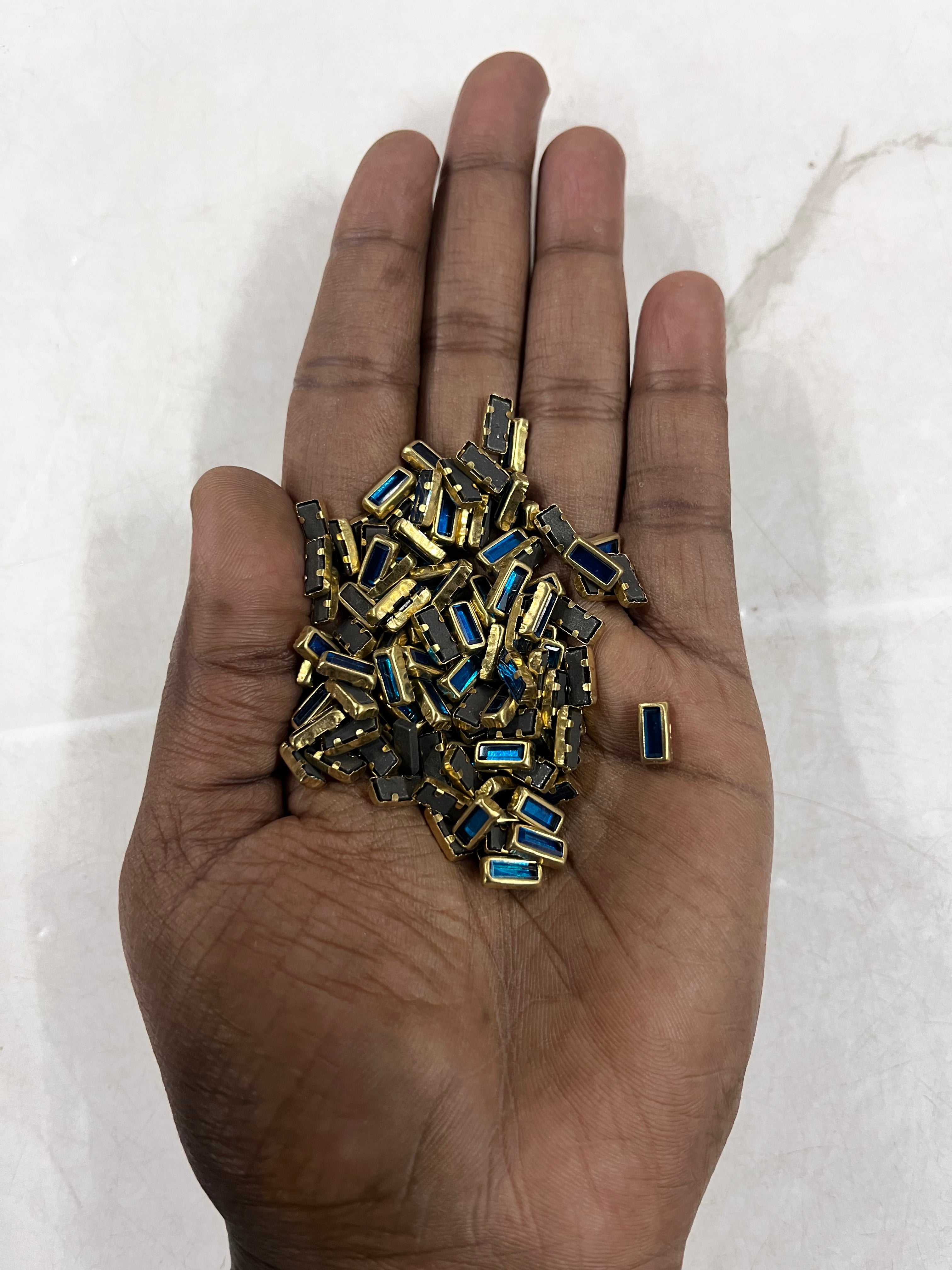 Rectangle frame kundan stone  50g-1pack difference colours available -RFKN