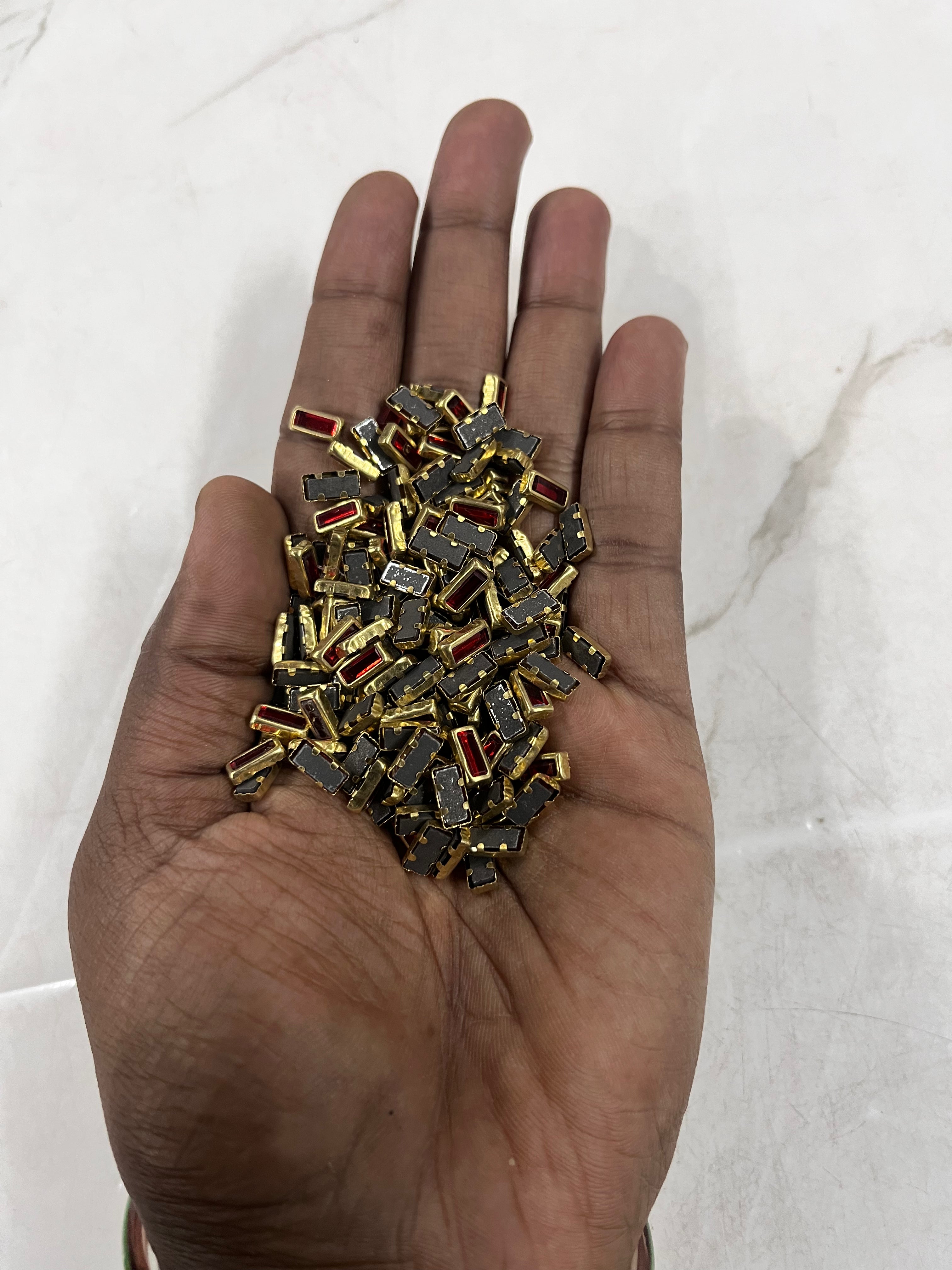 Rectangle frame kundan stone  50g-1pack difference colours available -RFKN