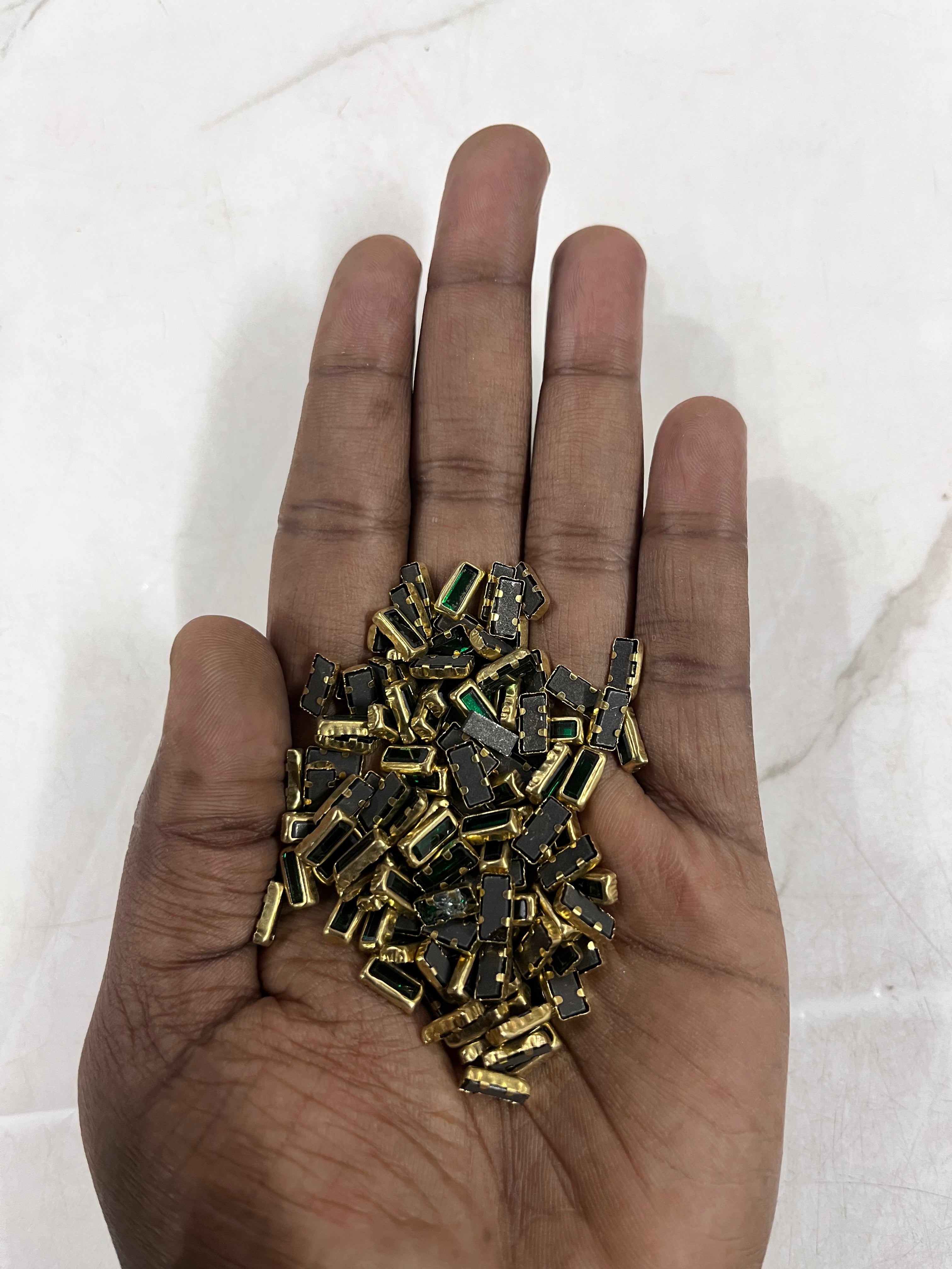 Rectangle frame kundan stone  50g-1pack difference colours available -RFKN