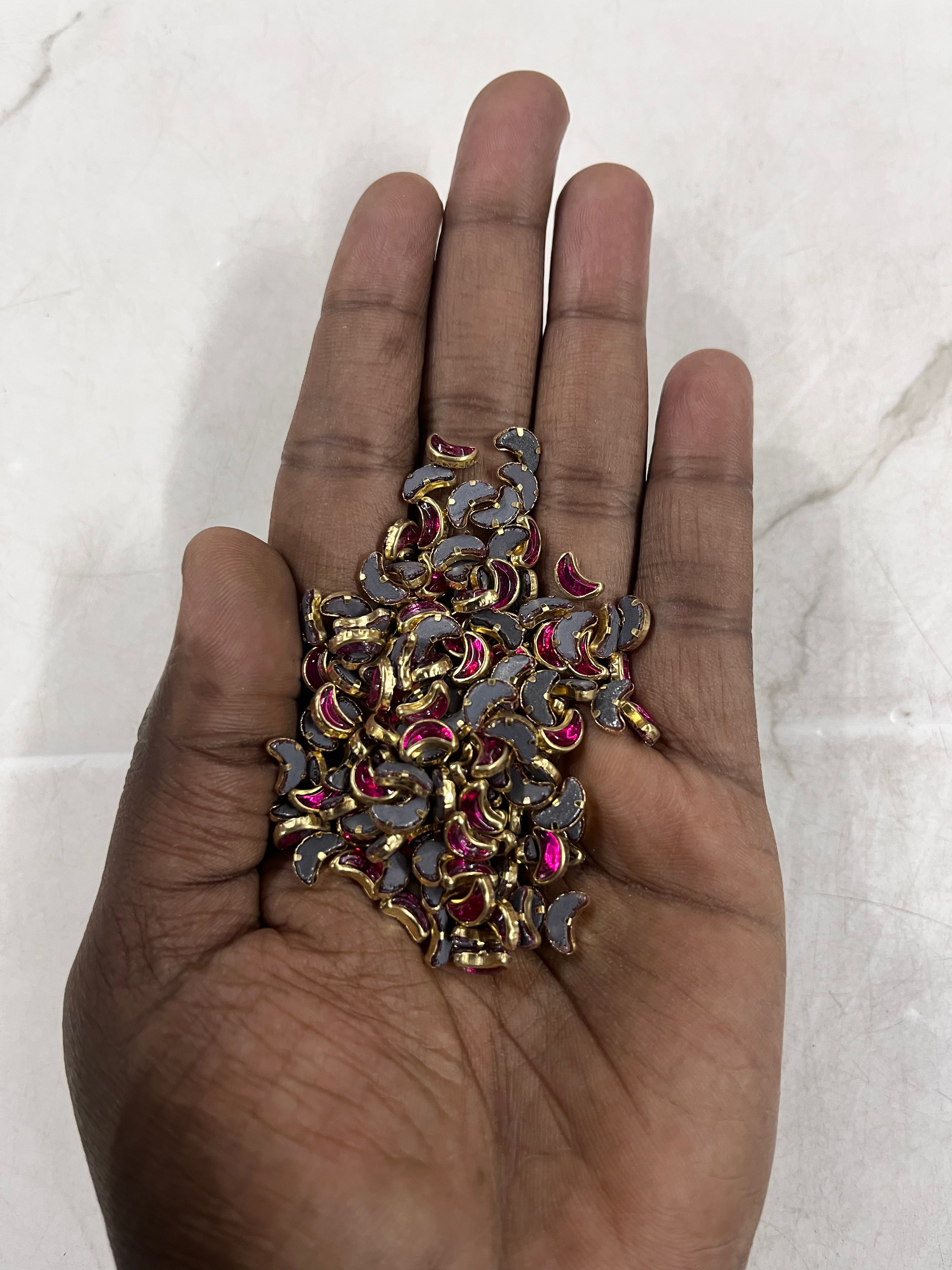 Moon frame kundan stone  50g-1pack difference colours available -MFKN