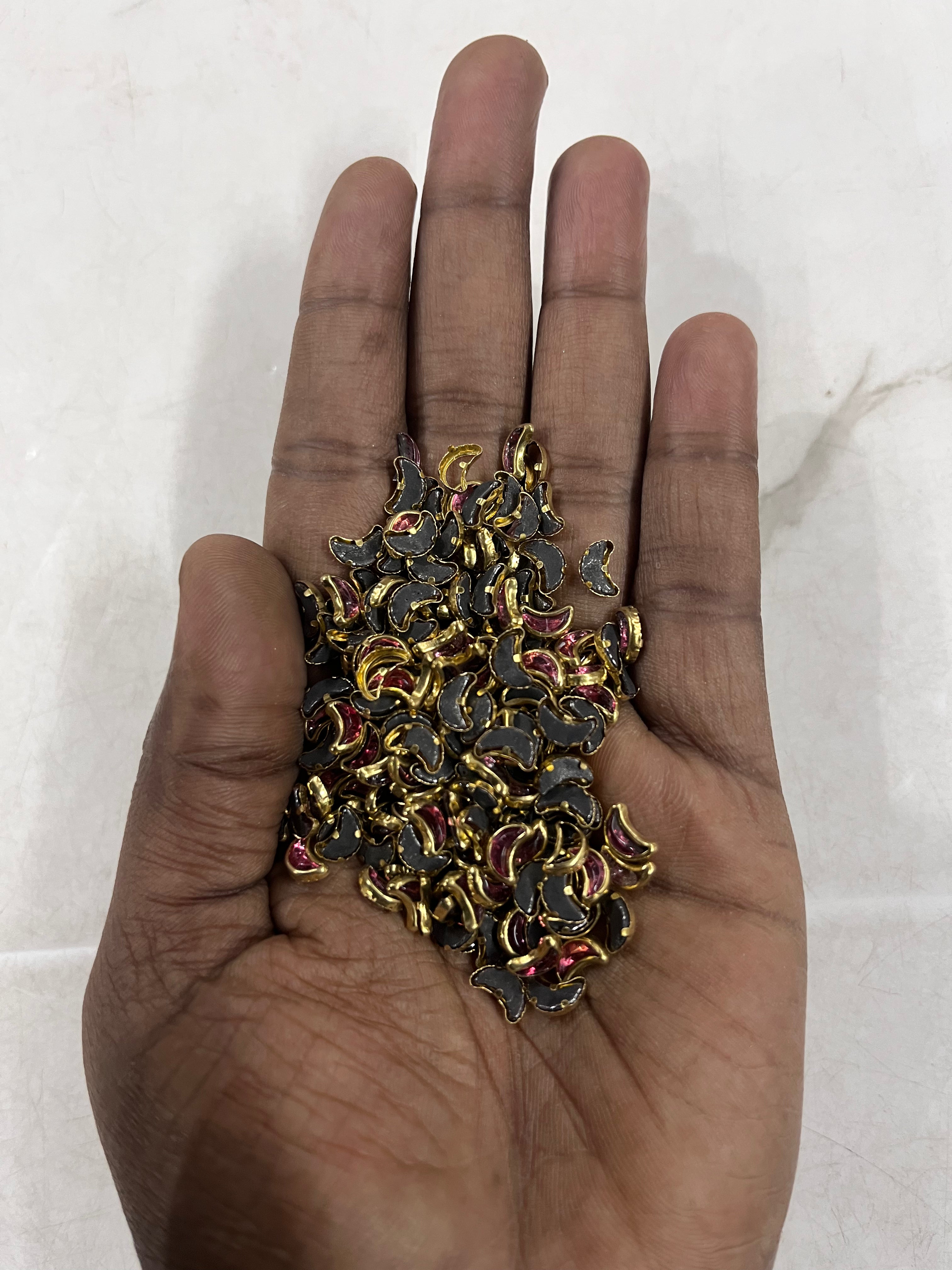 Moon frame kundan stone  50g-1pack difference colours available -MFKN