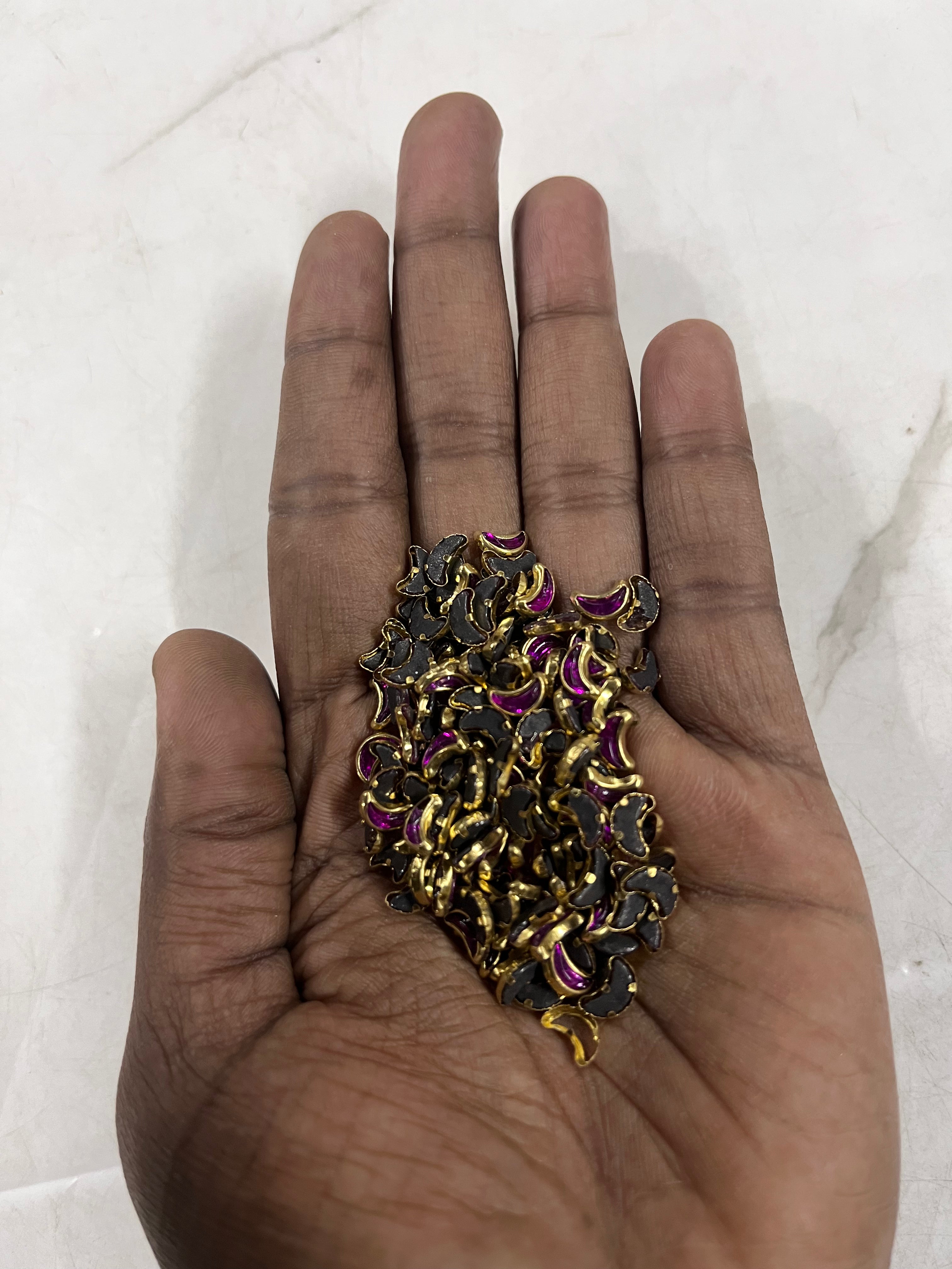 Moon frame kundan stone  50g-1pack difference colours available -MFKN