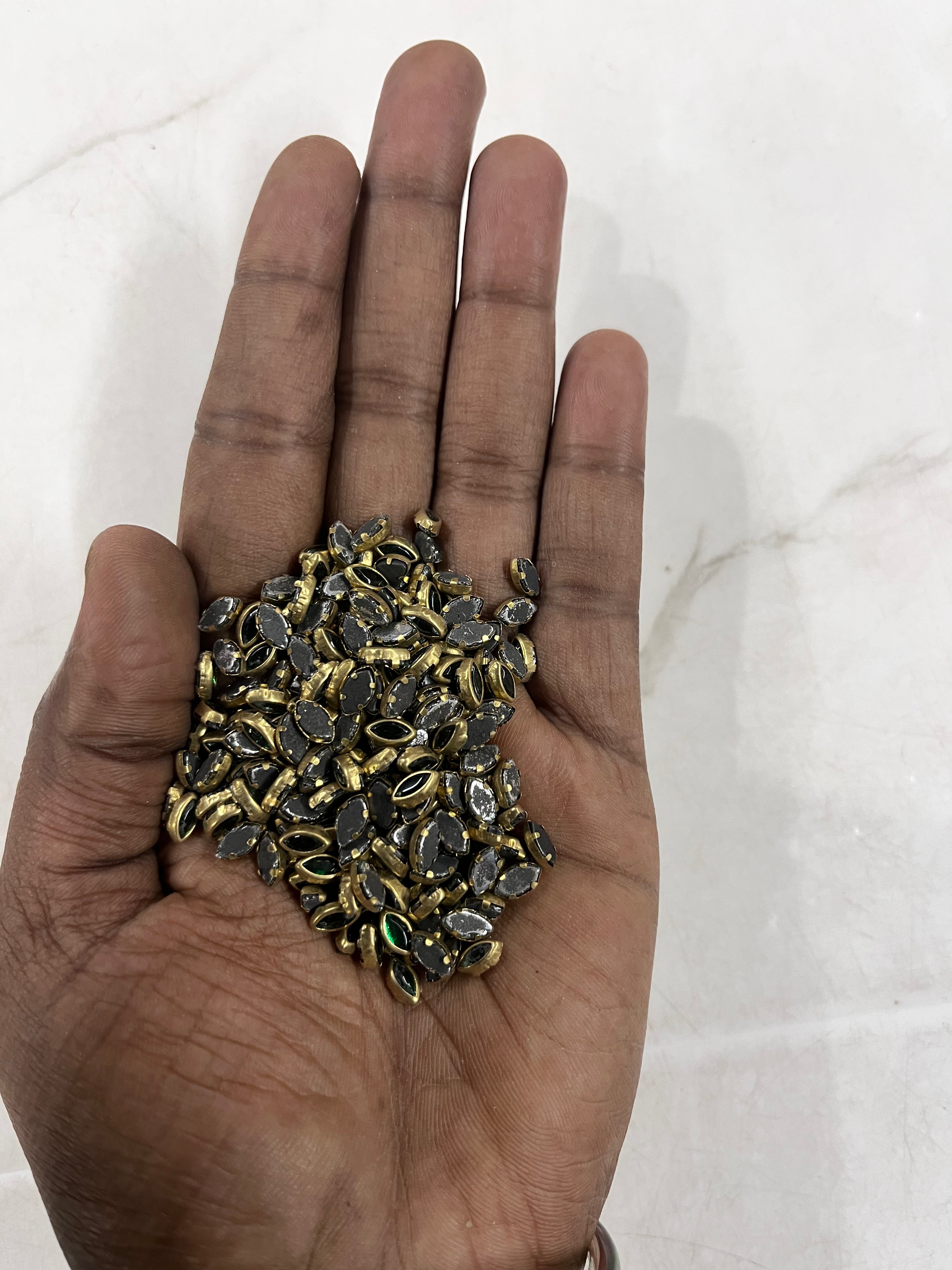 Eye shape frame kundan stone  50g-1pack difference colours available -EFKN