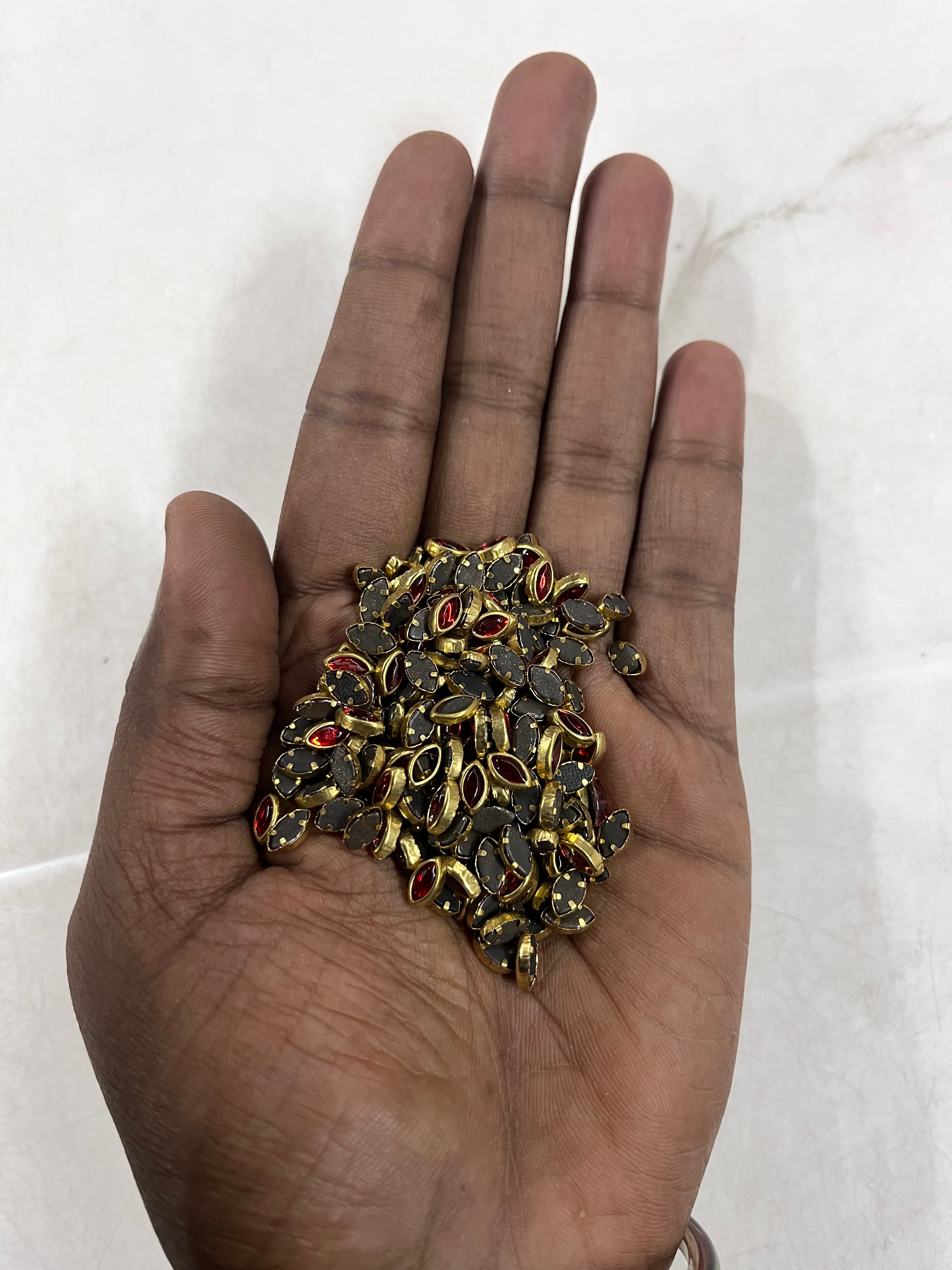 Eye shape frame kundan stone  50g-1pack difference colours available -EFKN
