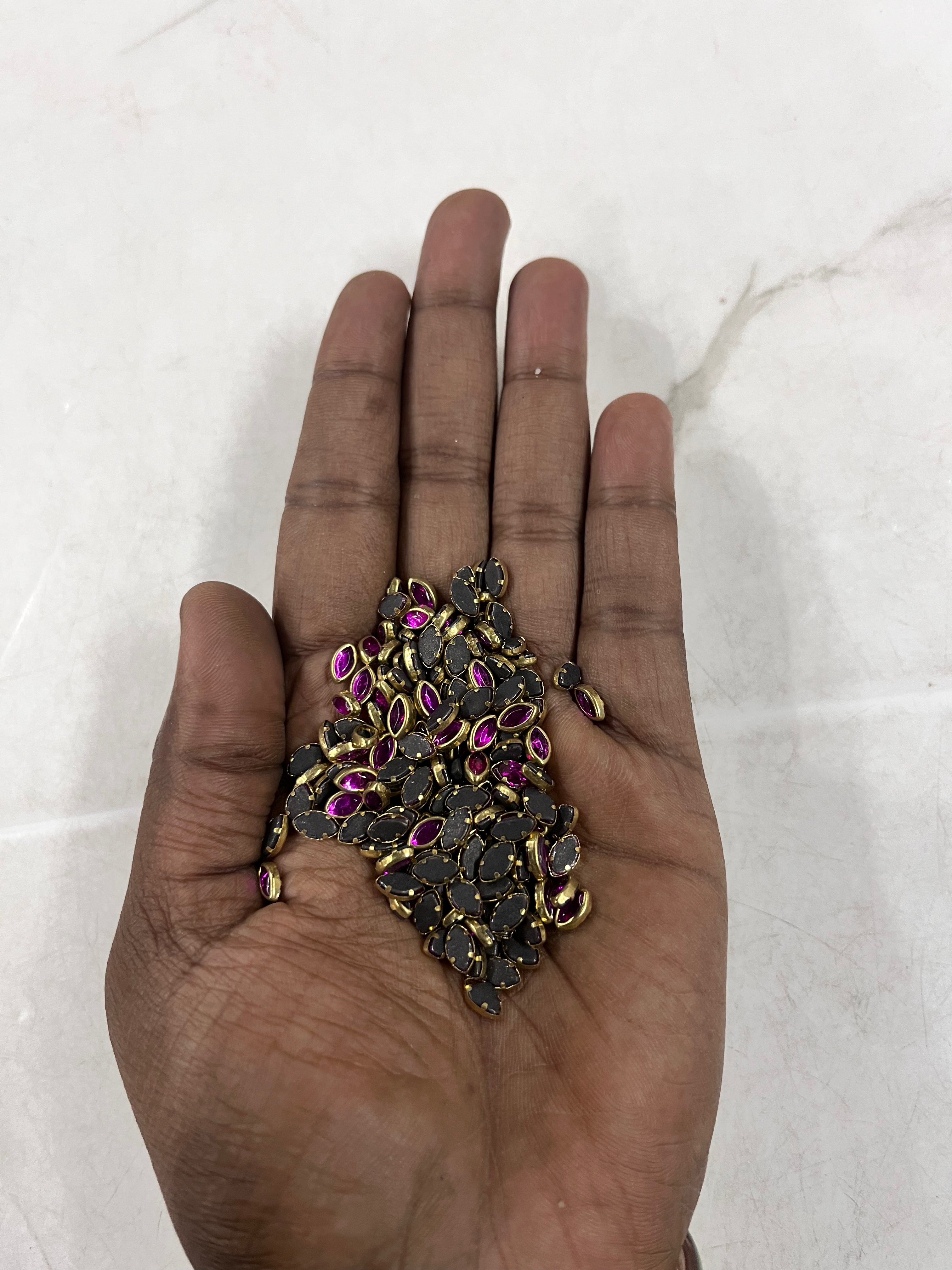 Eye shape frame kundan stone  50g-1pack difference colours available -EFKN